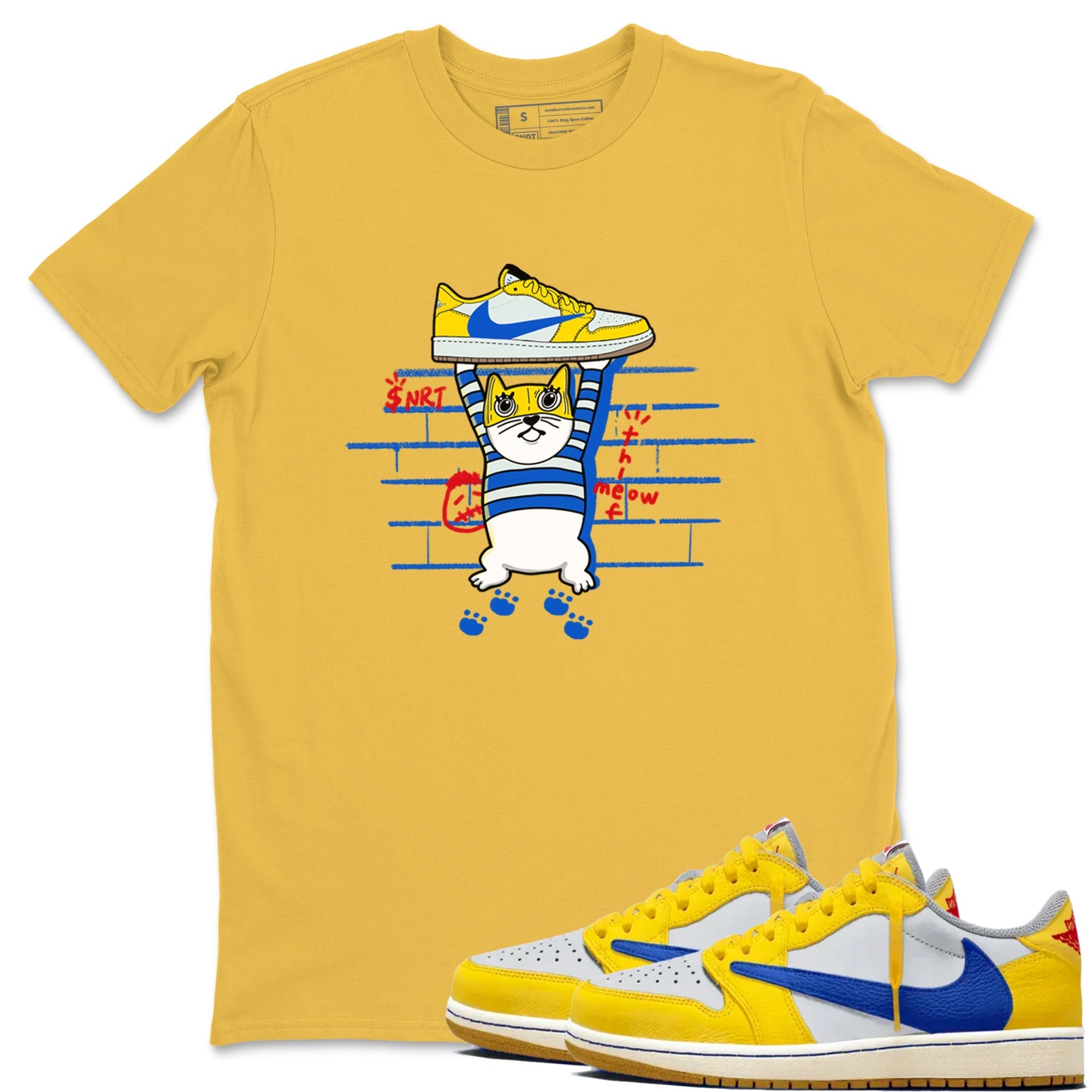 Thief Cat snkmatch Tees - Air Jordan 1 Travis Scott Canary