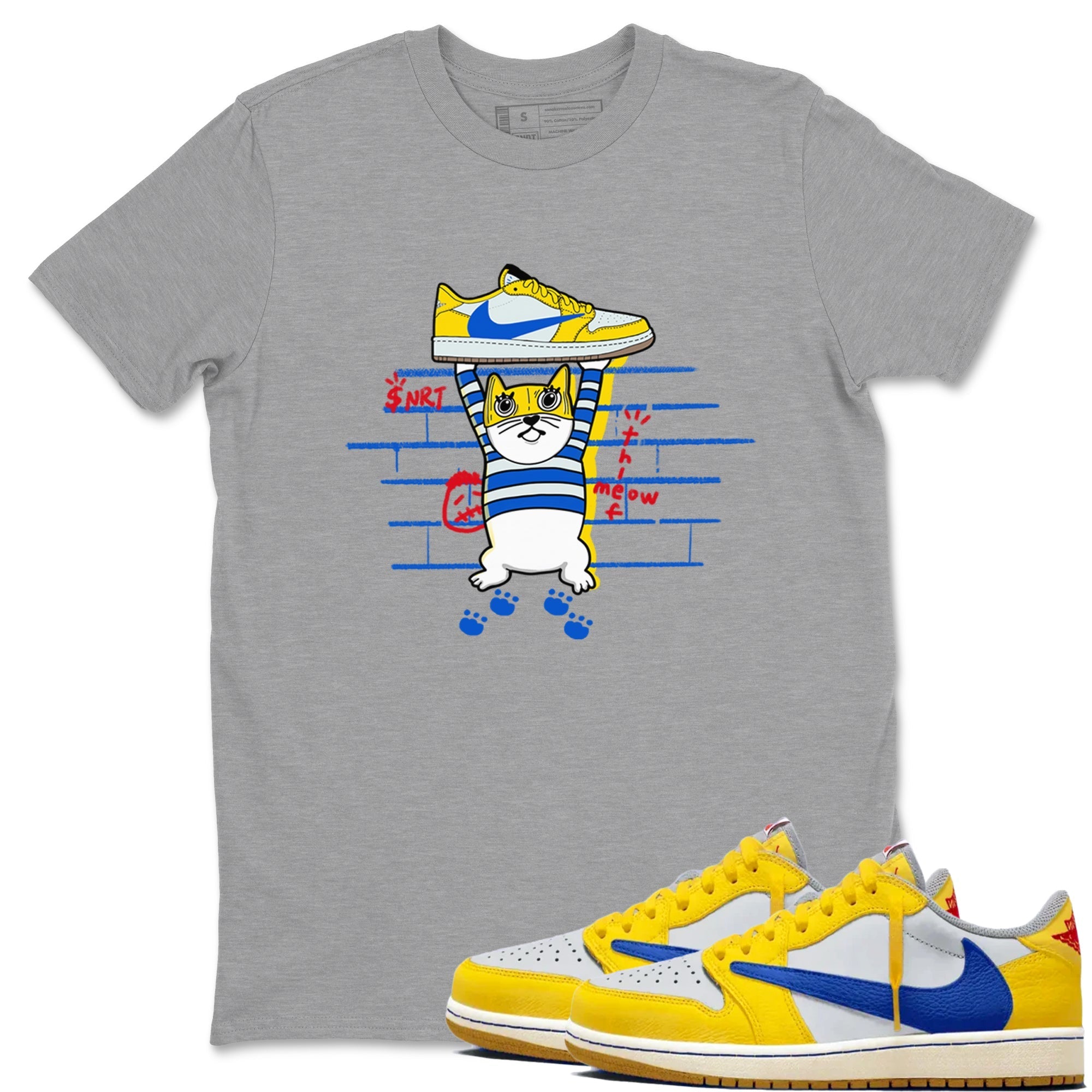 Thief Cat snkmatch Tees - Air Jordan 1 Travis Scott Canary