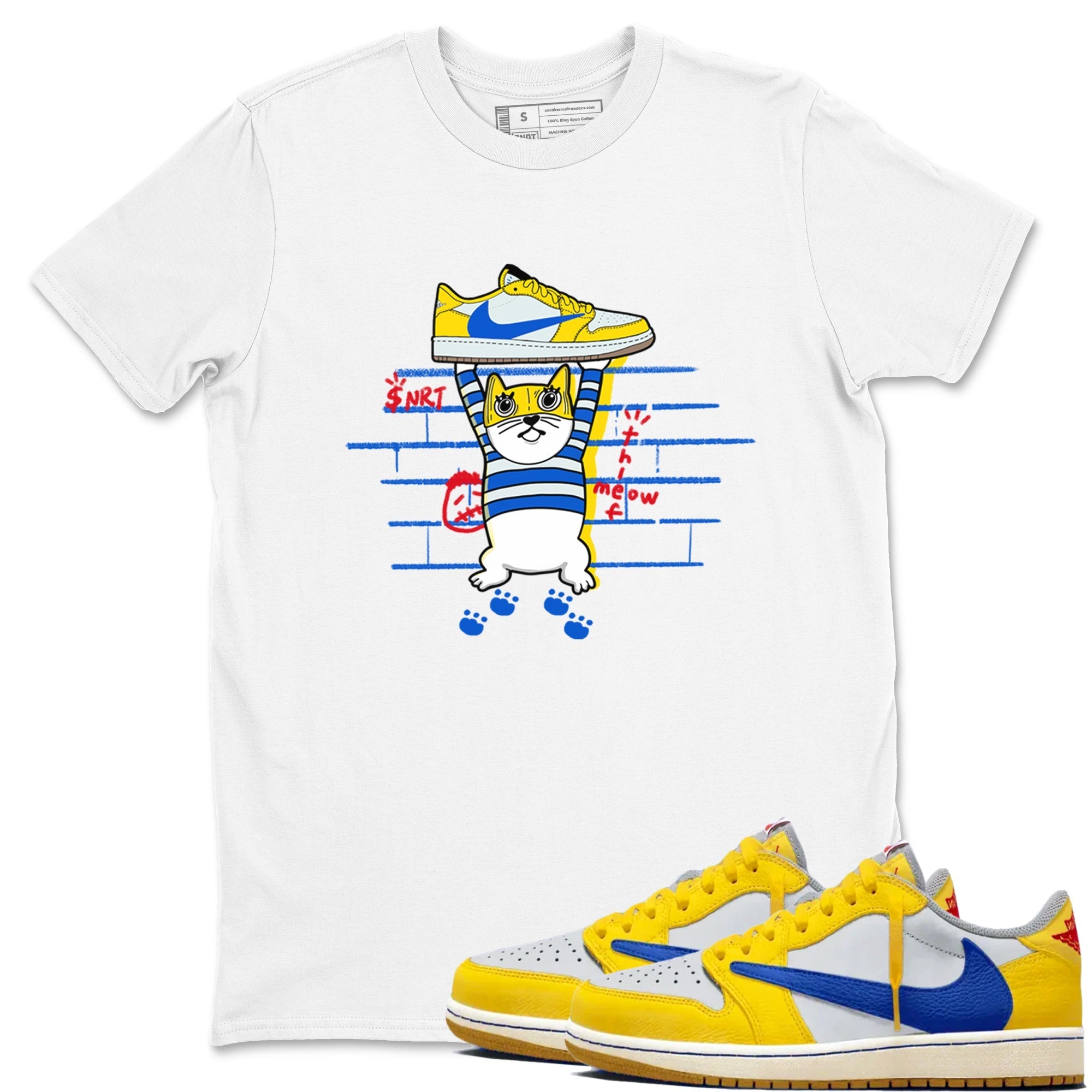 Thief Cat snkmatch Tees - Air Jordan 1 Travis Scott Canary