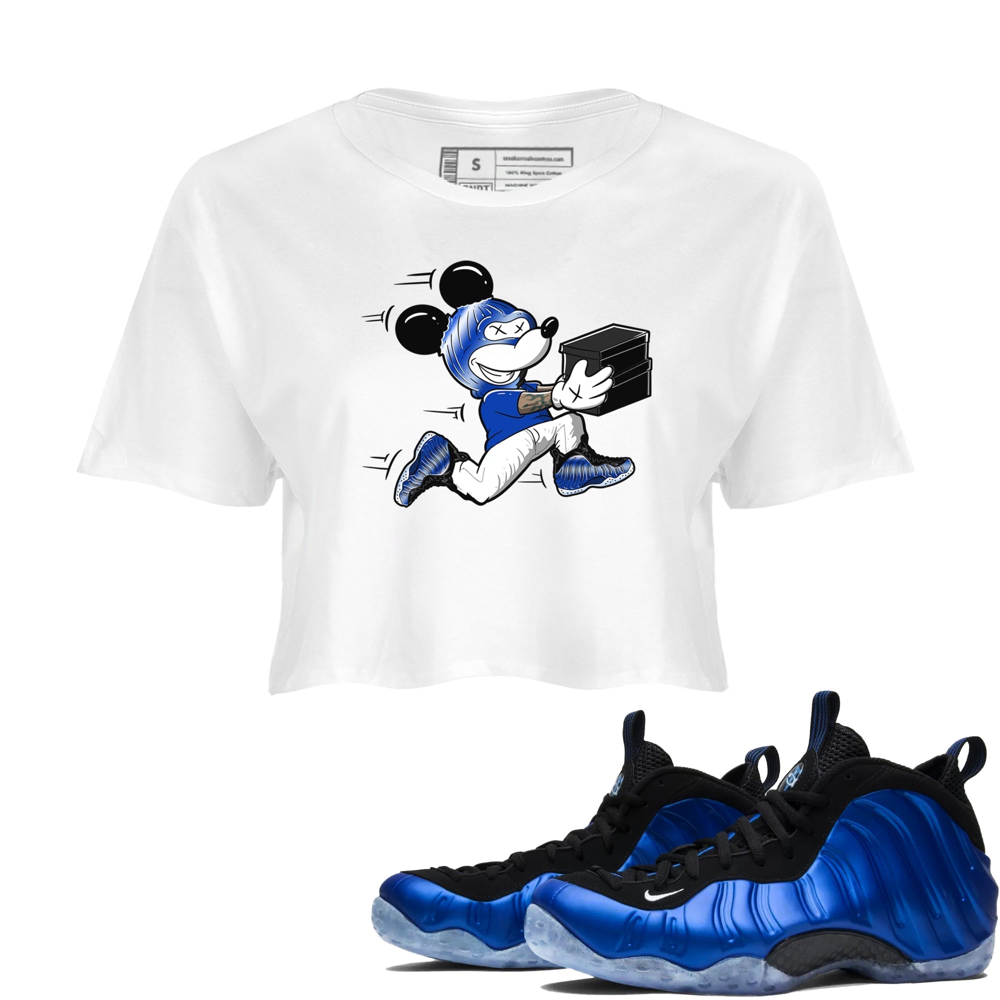 Thief Mouse snkmatch Women's Top - Air Foamposite One Royal