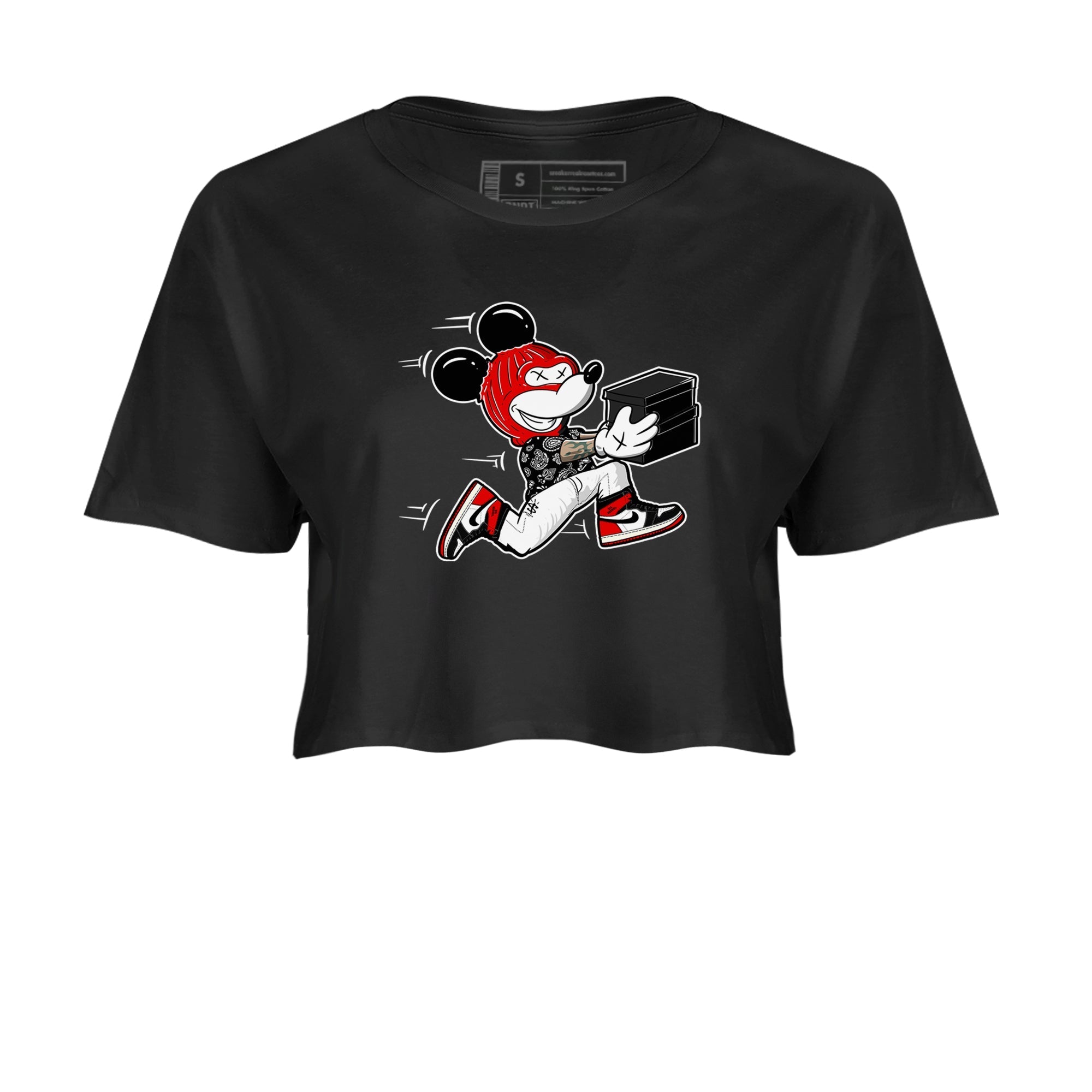 Thief Mouse snkmatch Women's Top - Air Jordan 1 Black Toe Reimagined
