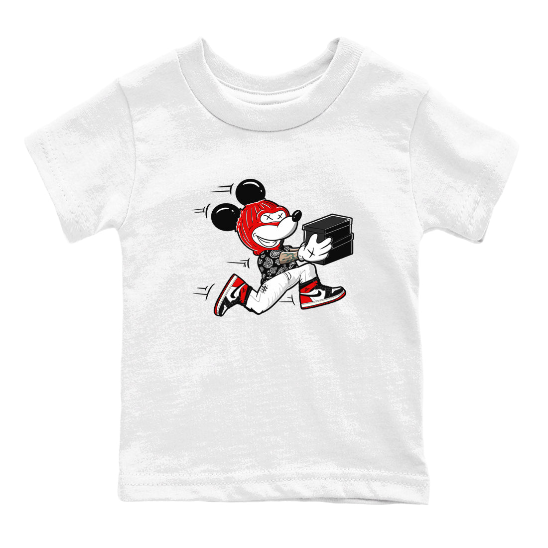 Thief Mouse snkmatch Tees Kids - Air Jordan 1 Black Toe Reimagined