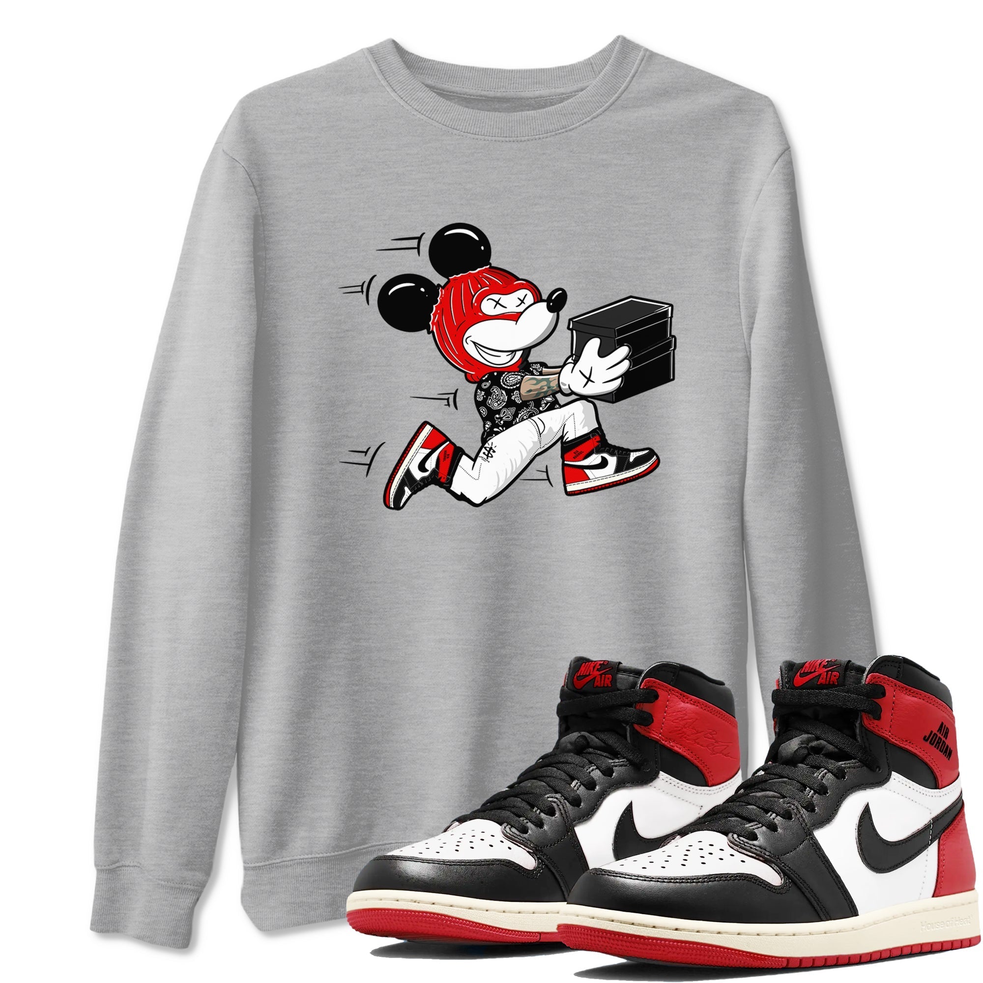 Thief Mouse snkmatch Tees - Air Jordan 1 Black Toe Reimagined