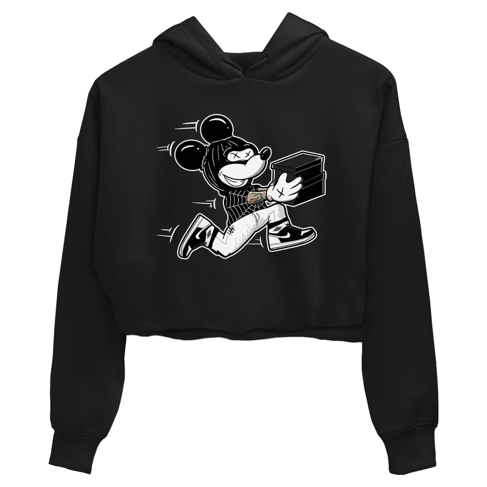 Thief Mouse snkmatch Women's Top - Air Jordan 1 Black White