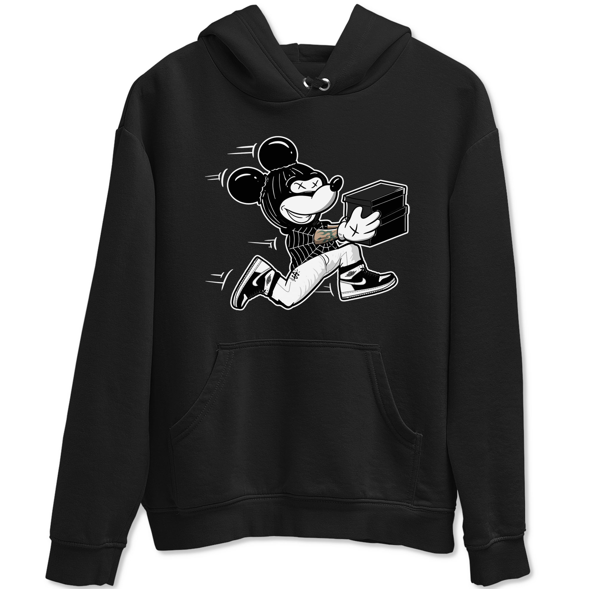 Thief Mouse snkmatch Tees - Air Jordan 1 Black White