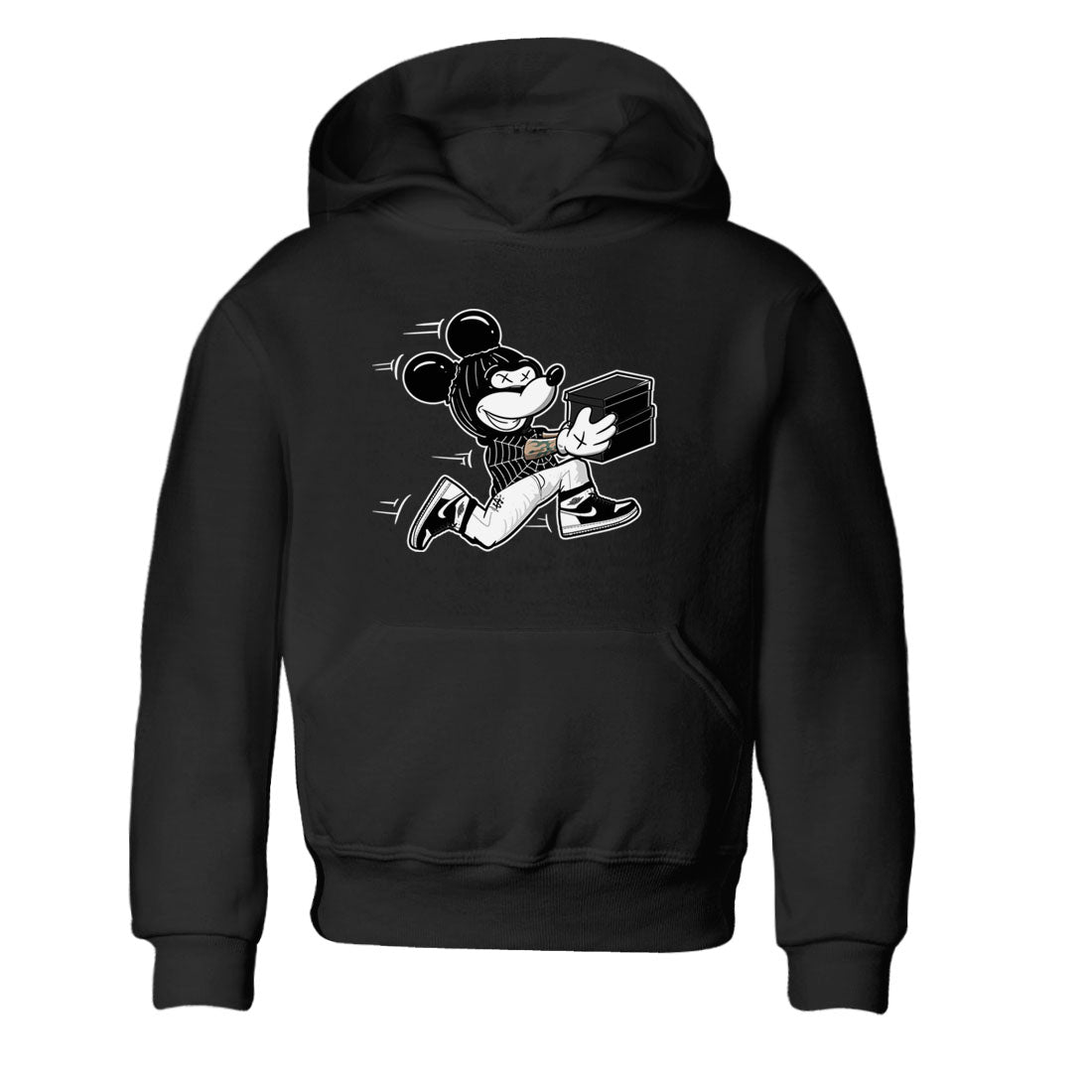 Thief Mouse snkmatch Tees Kids - Air Jordan 1 Black White