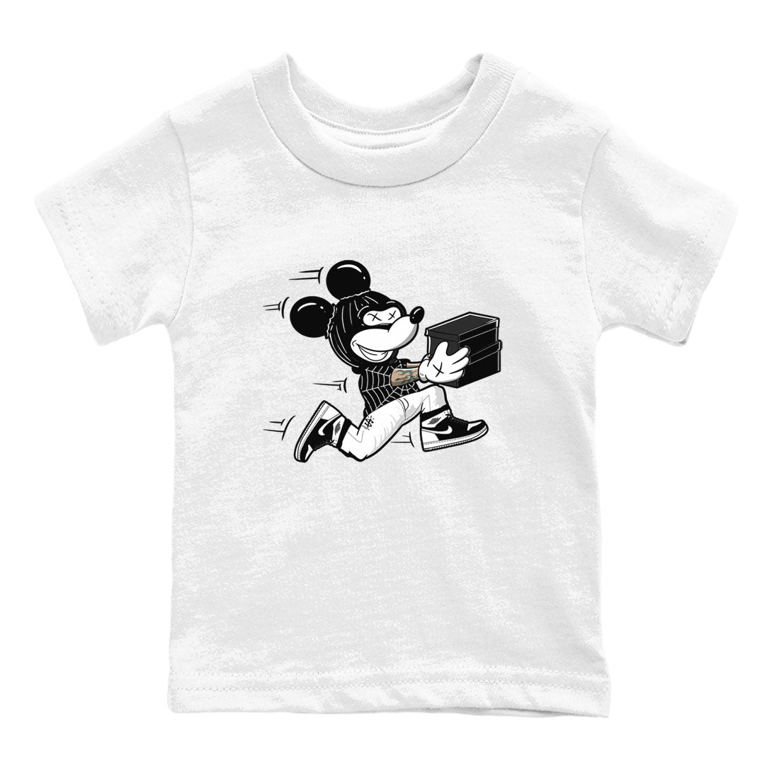 Thief Mouse snkmatch Tees Kids - Air Jordan 1 Black White