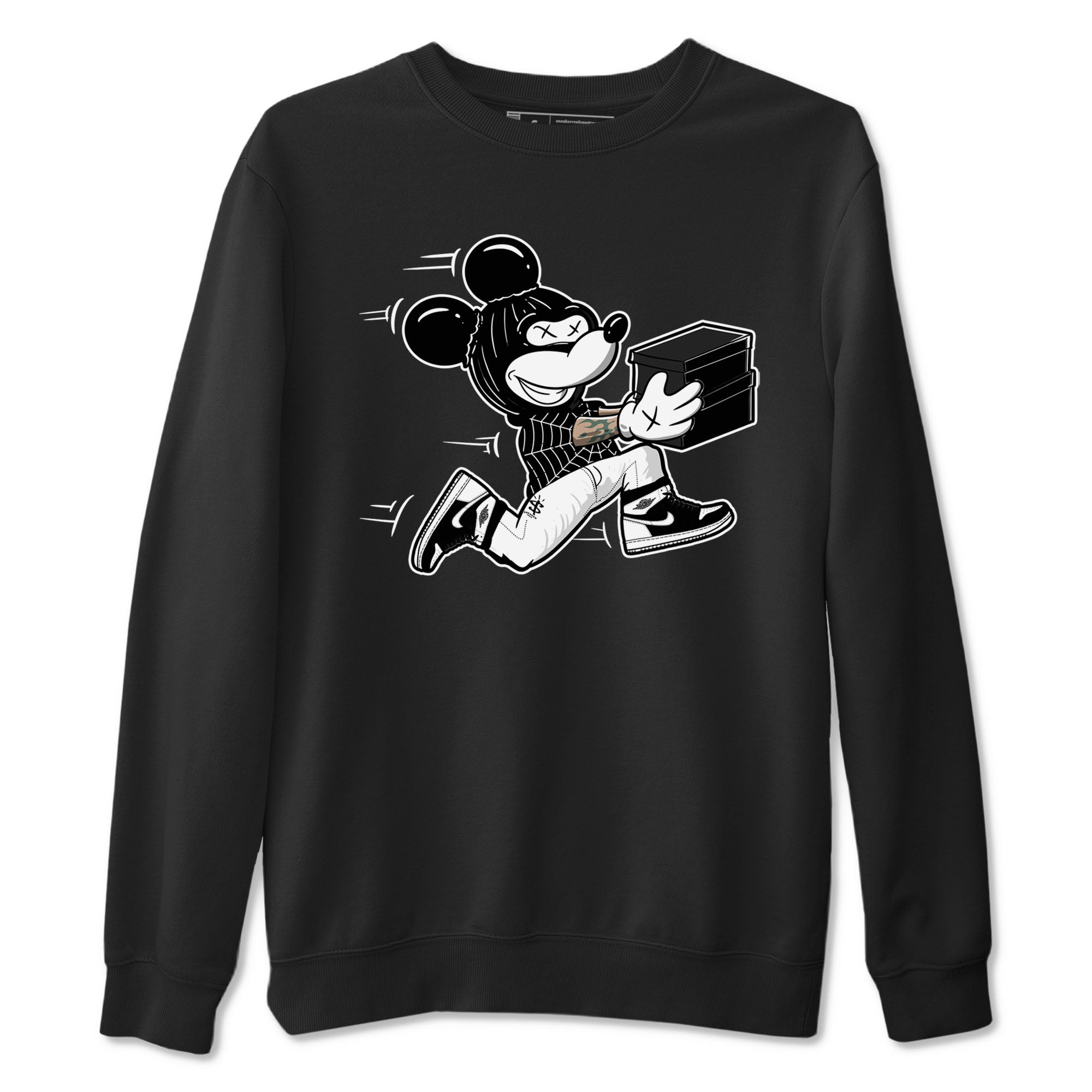 Thief Mouse snkmatch Tees - Air Jordan 1 Black White