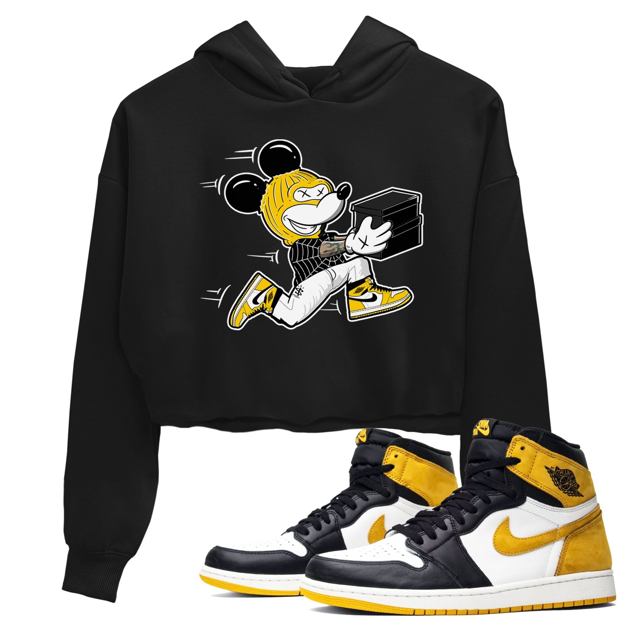 Thief Mouse snkmatch Women's Top - Air Jordan 1 Yellow Ochre
