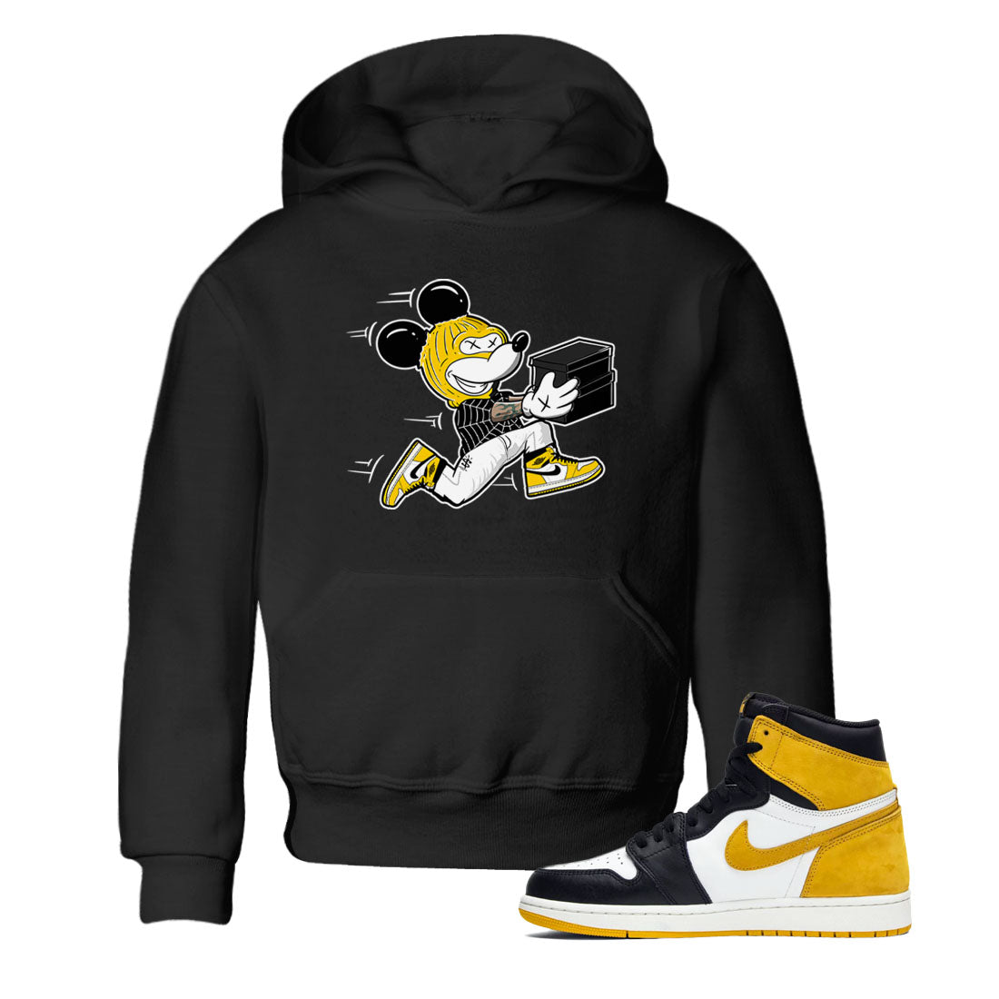 Thief Mouse snkmatch Tees Kids - Air Jordan 1 Yellow Ochre