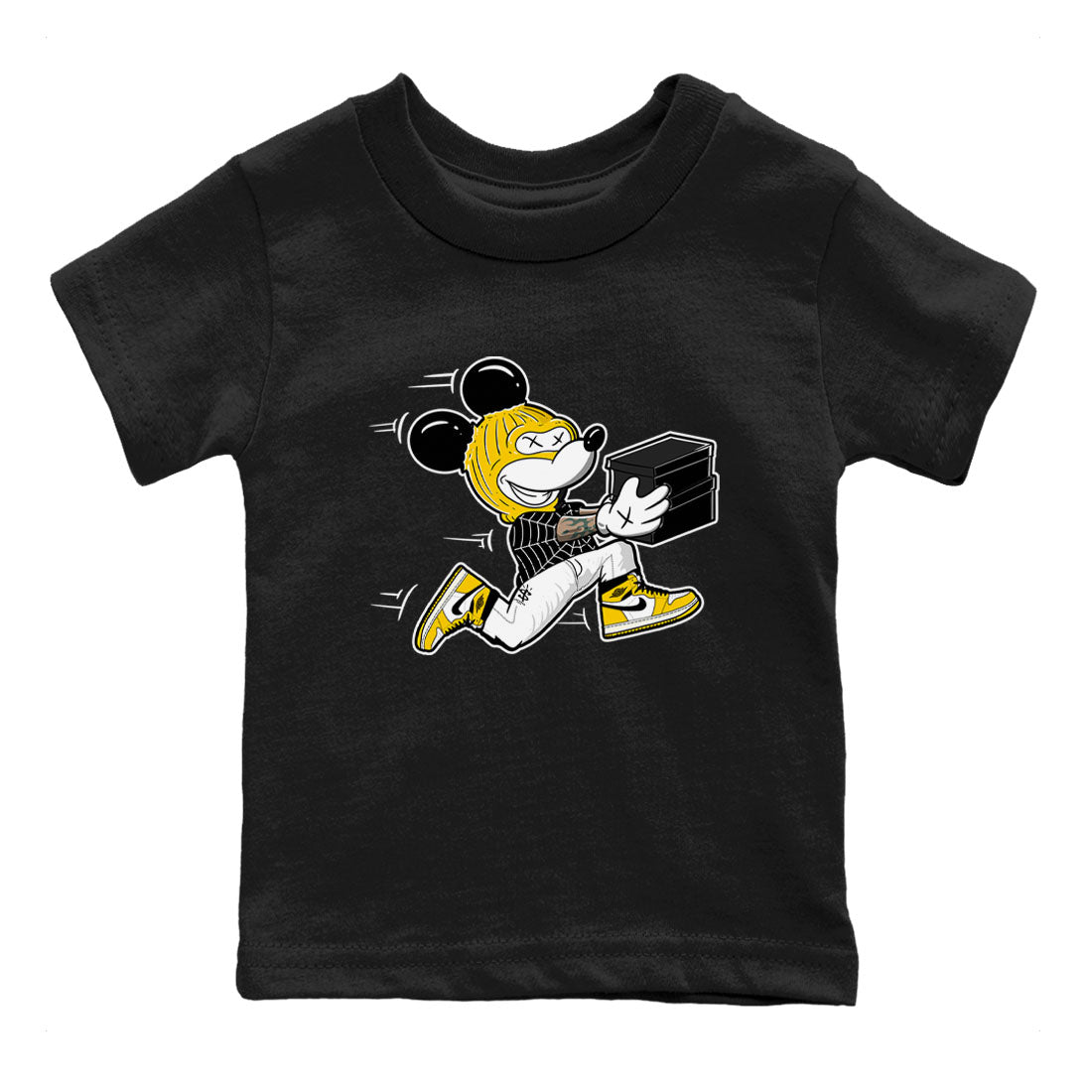 Thief Mouse snkmatch Tees Kids - Air Jordan 1 Yellow Ochre
