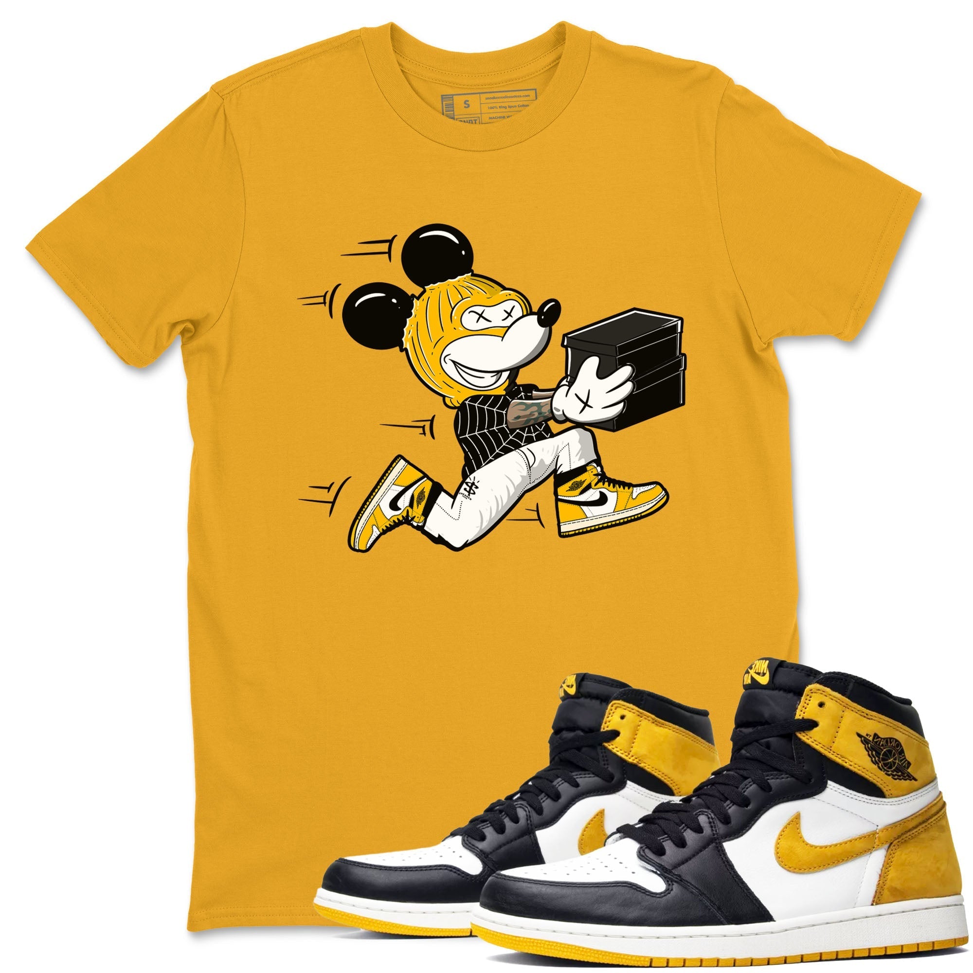 Thief Mouse snkmatch Tees - Air Jordan 1 Yellow Ochre