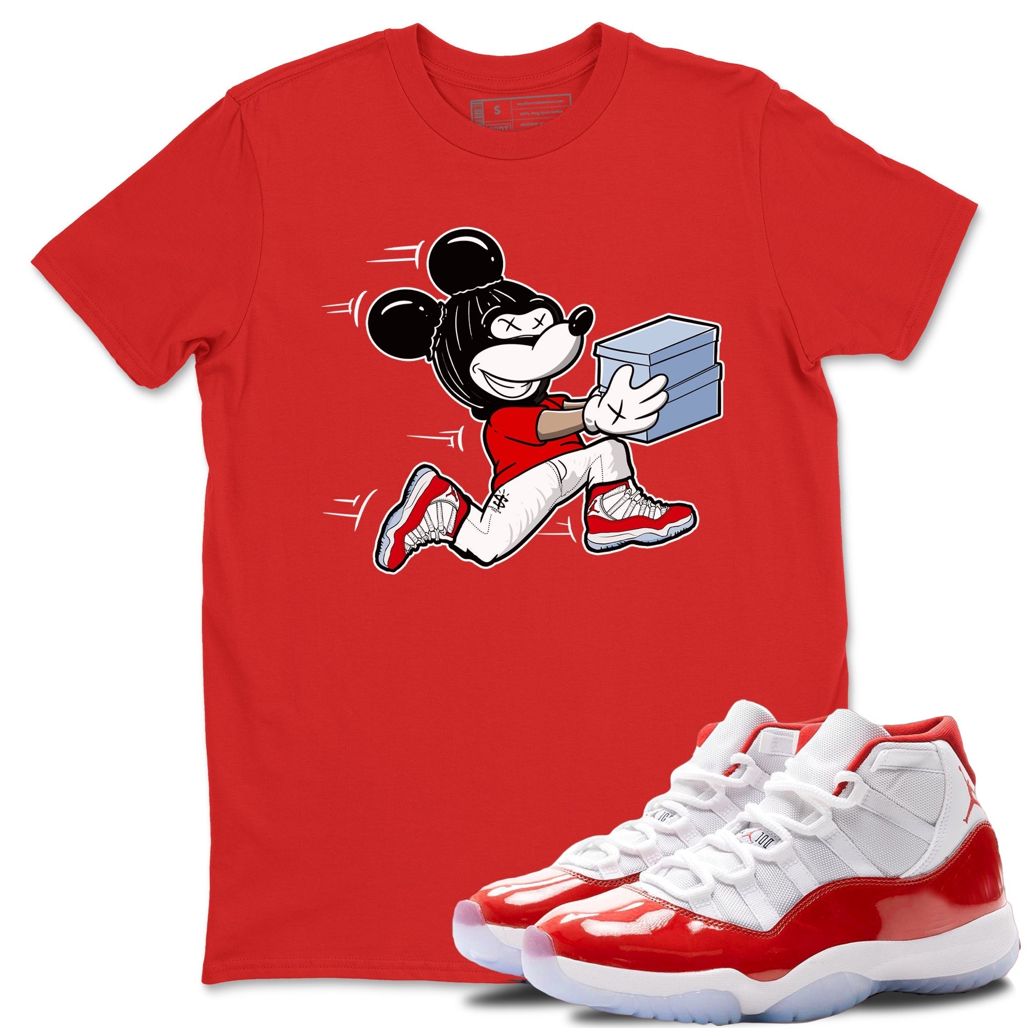 Thief Mouse snkmatch Tees - Air Jordan 11 Cherry