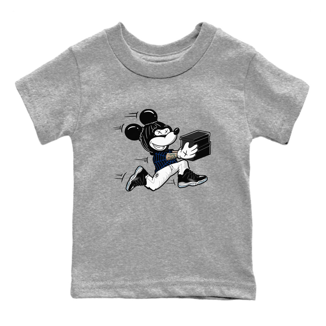 Thief Mouse snkmatch Tees Kids - Air Jordan 11 Black and Varsity Royal