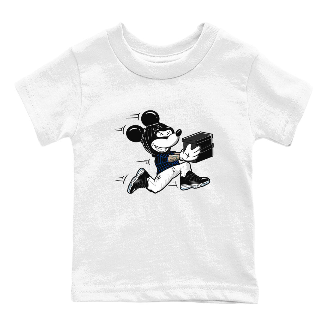 Thief Mouse snkmatch Tees Kids - Air Jordan 11 Black and Varsity Royal