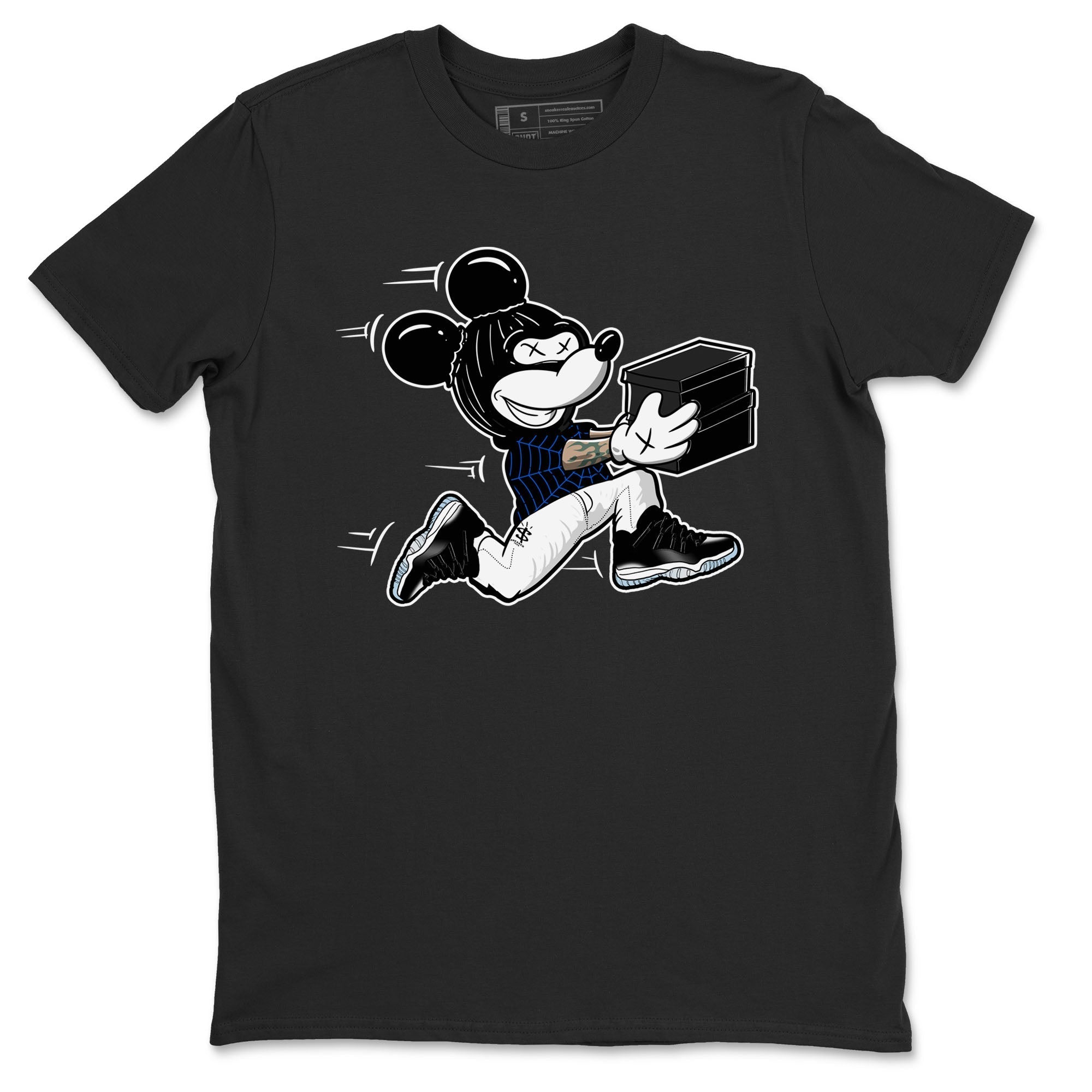 Thief Mouse snkmatch Tees - Air Jordan 11 Black and Varsity Royal