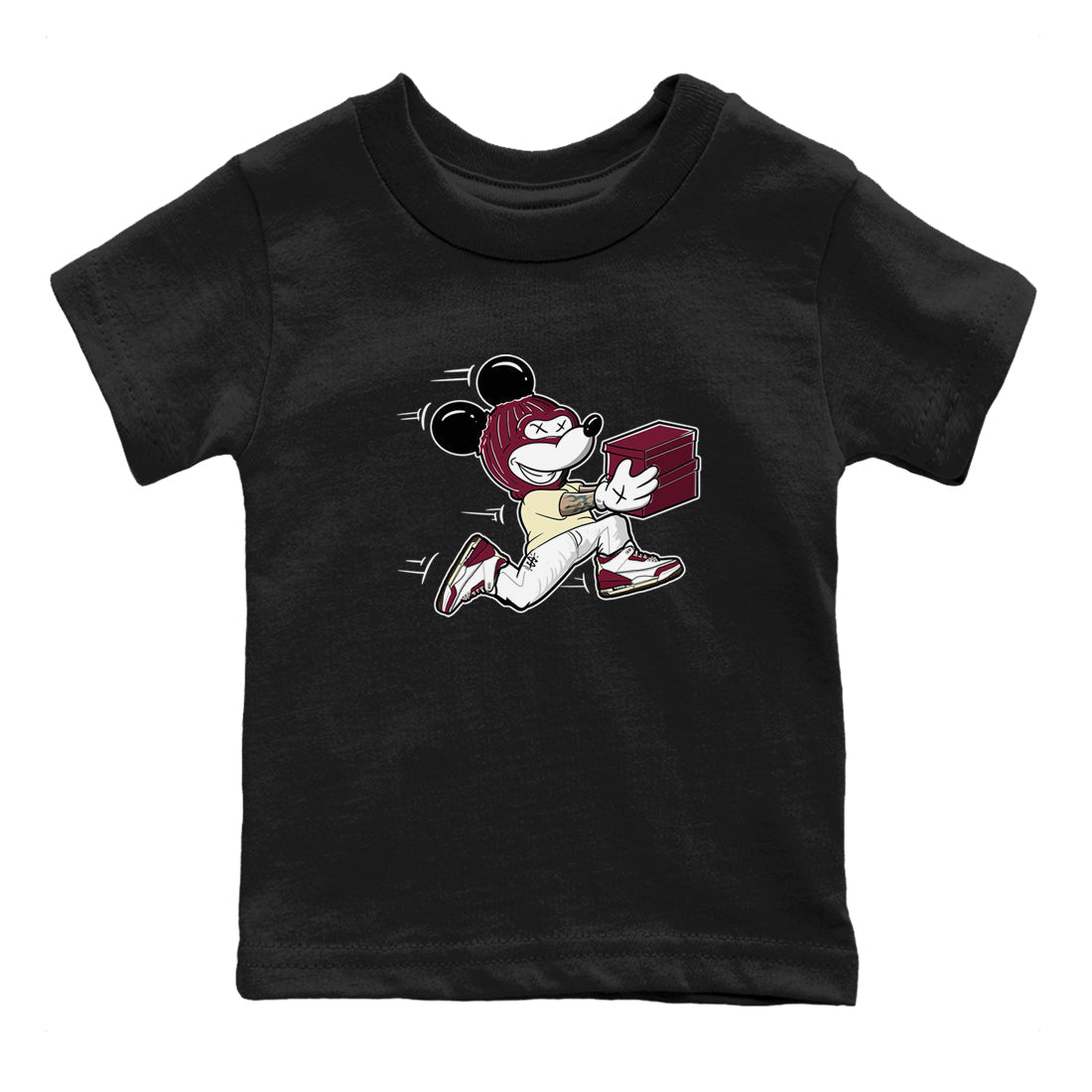 Thief Mouse snkmatch Tees Kids - Air Jordan 3 A Ma Maniere x Burgundy Crush