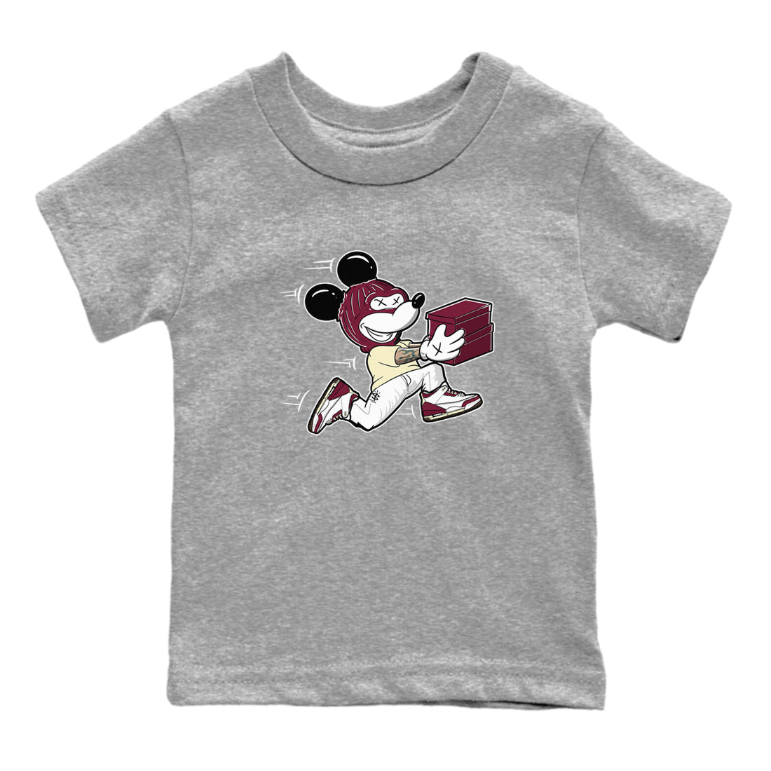 Thief Mouse snkmatch Tees Kids - Air Jordan 3 A Ma Maniere x Burgundy Crush