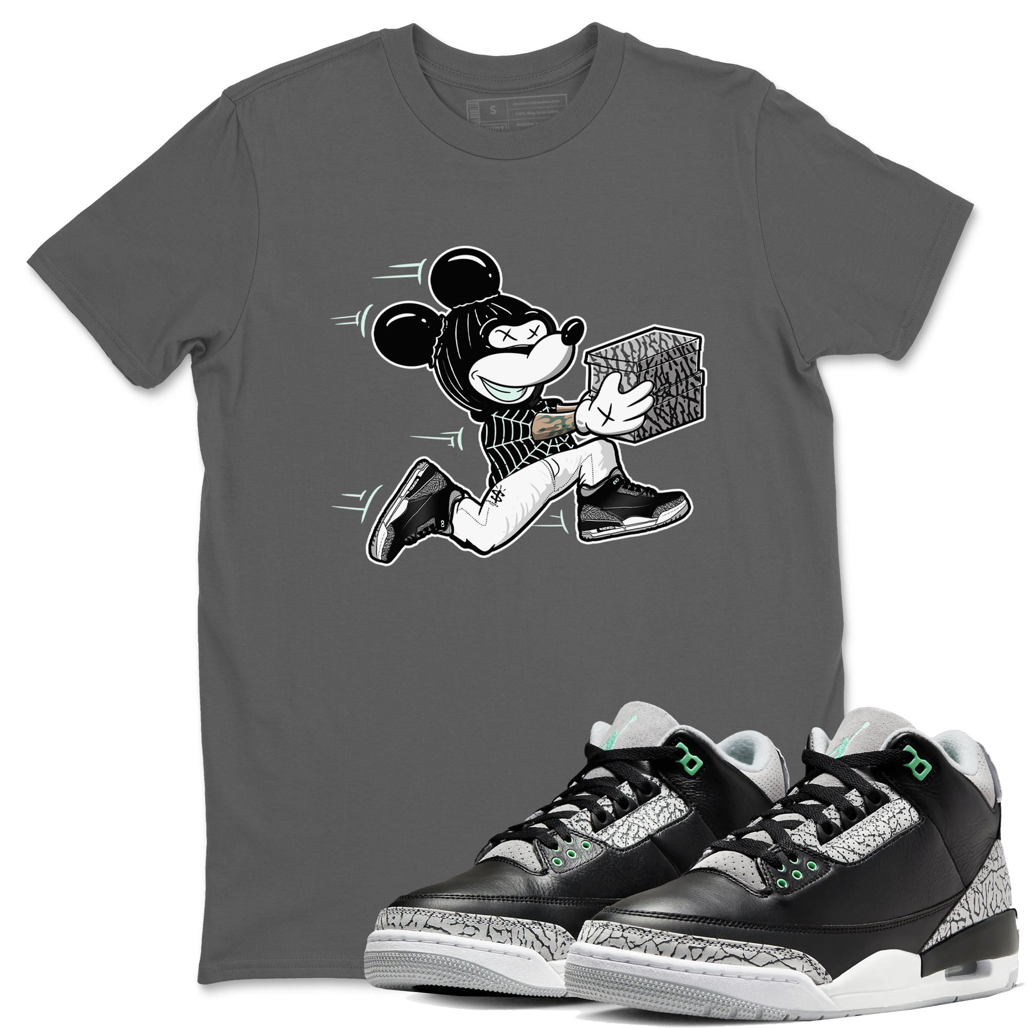 Thief Mouse snkmatch Tees - Air Jordan 3 Green Glow