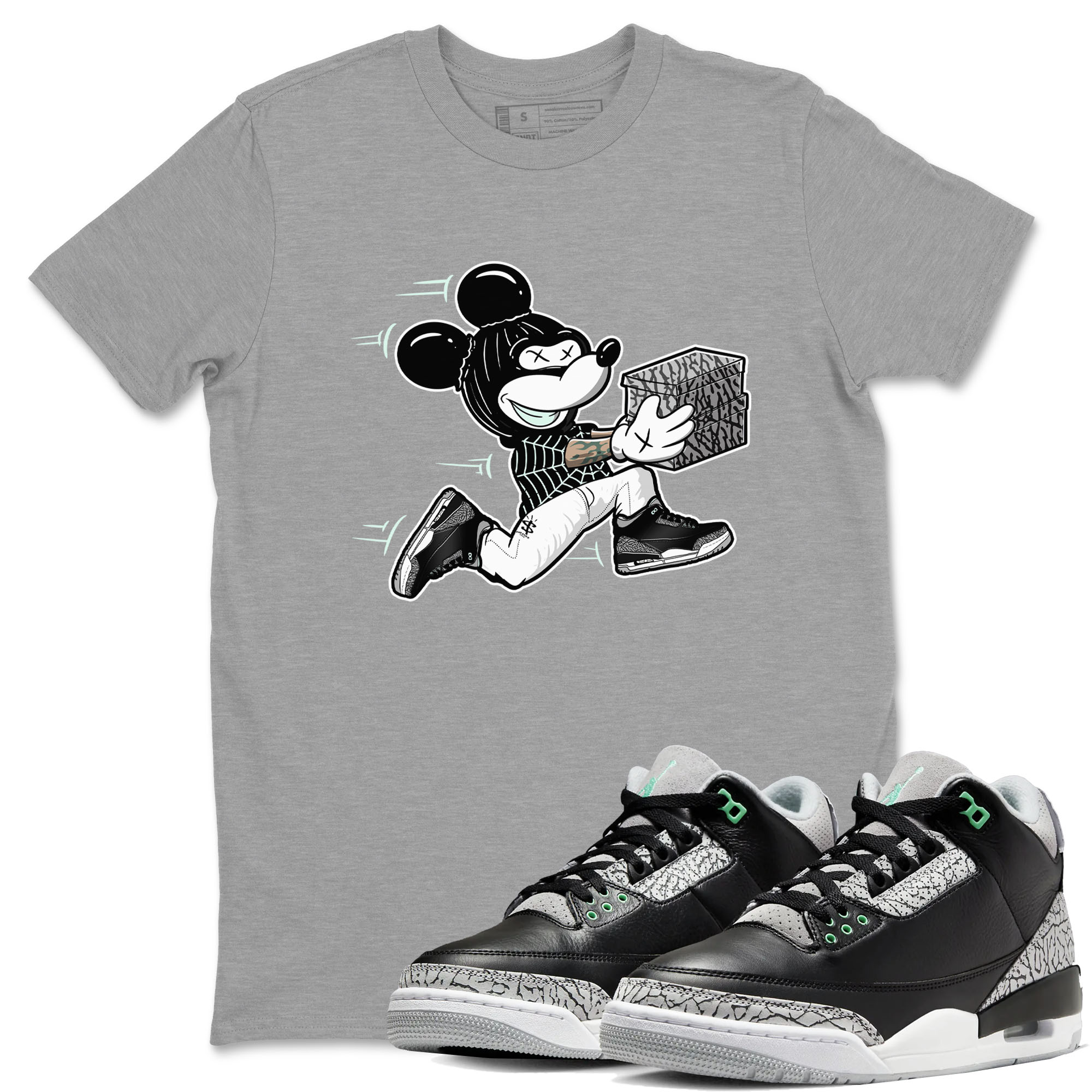 Thief Mouse snkmatch Tees - Air Jordan 3 Green Glow