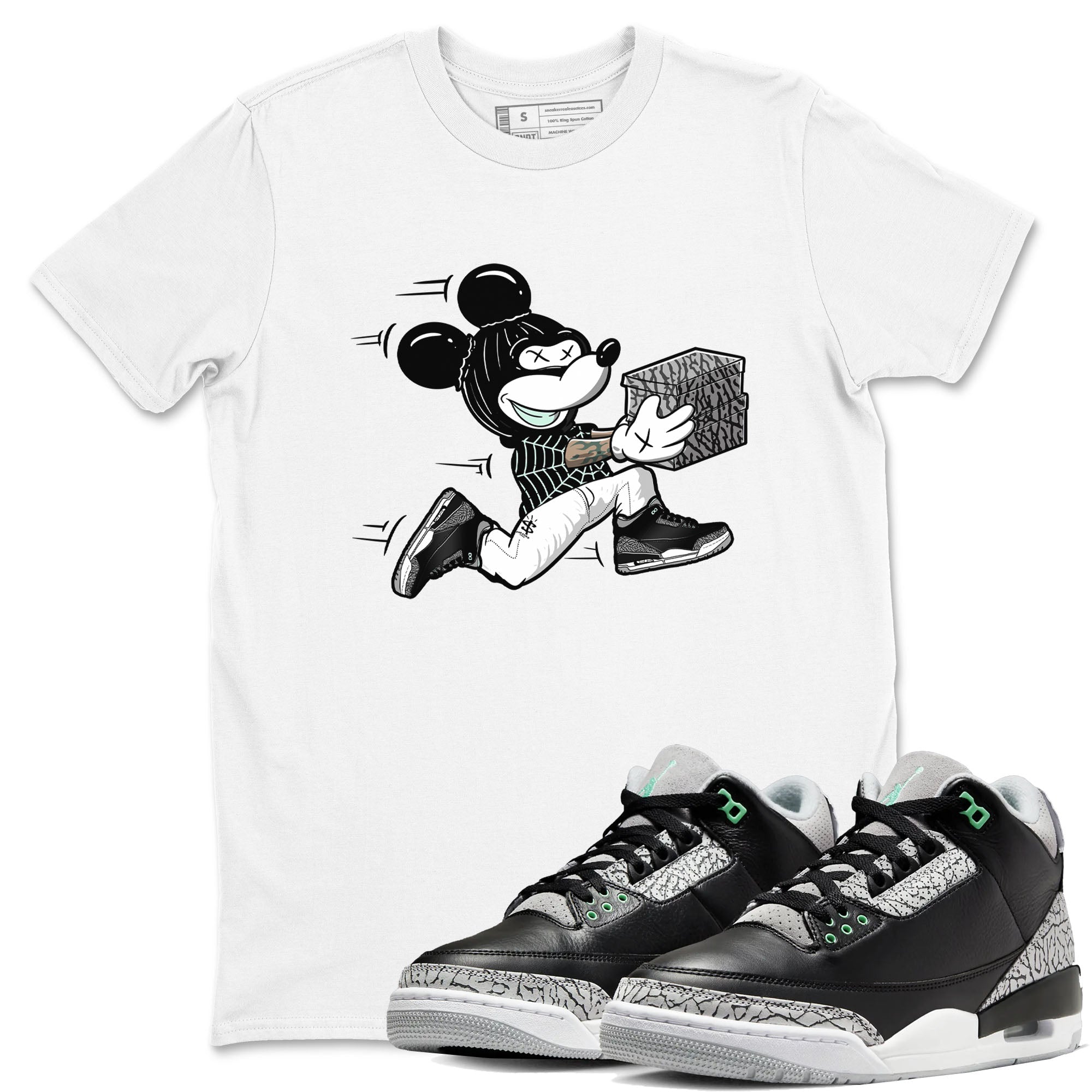 Thief Mouse snkmatch Tees - Air Jordan 3 Green Glow