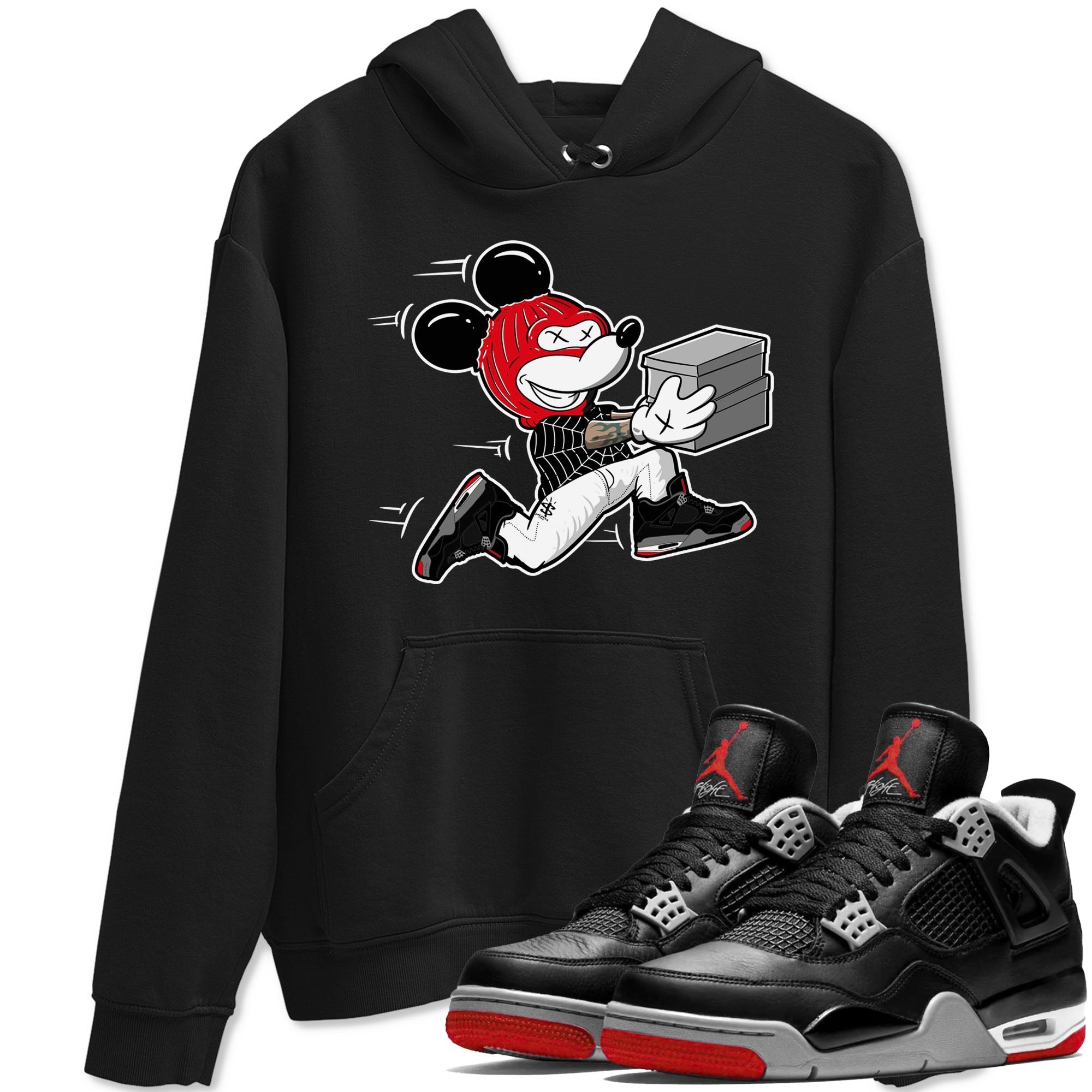 Thief Mouse snkmatch Tees - Air Jordan 4 Bred Reimagined