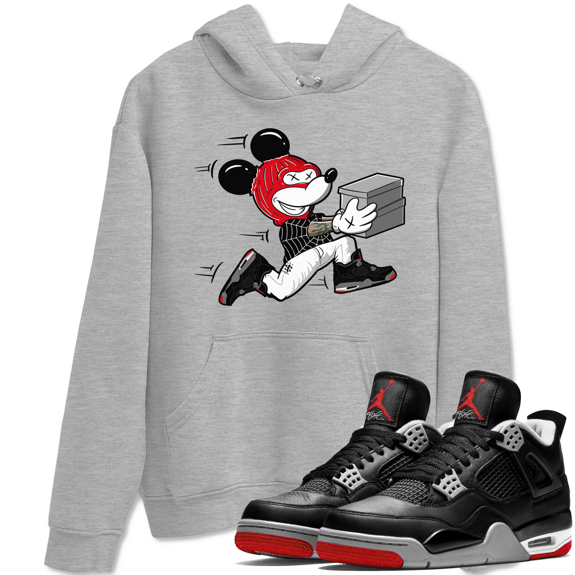 Thief Mouse snkmatch Tees - Air Jordan 4 Bred Reimagined