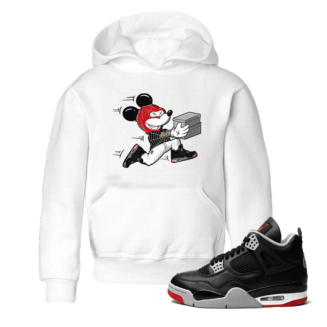 Thief Mouse snkmatch Tees Kids - Air Jordan 4 Bred Reimagined