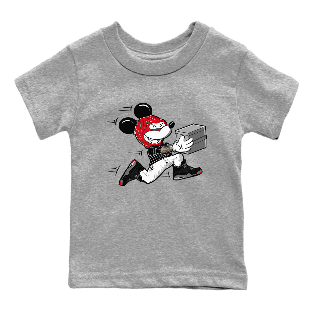 Thief Mouse snkmatch Tees Kids - Air Jordan 4 Bred Reimagined