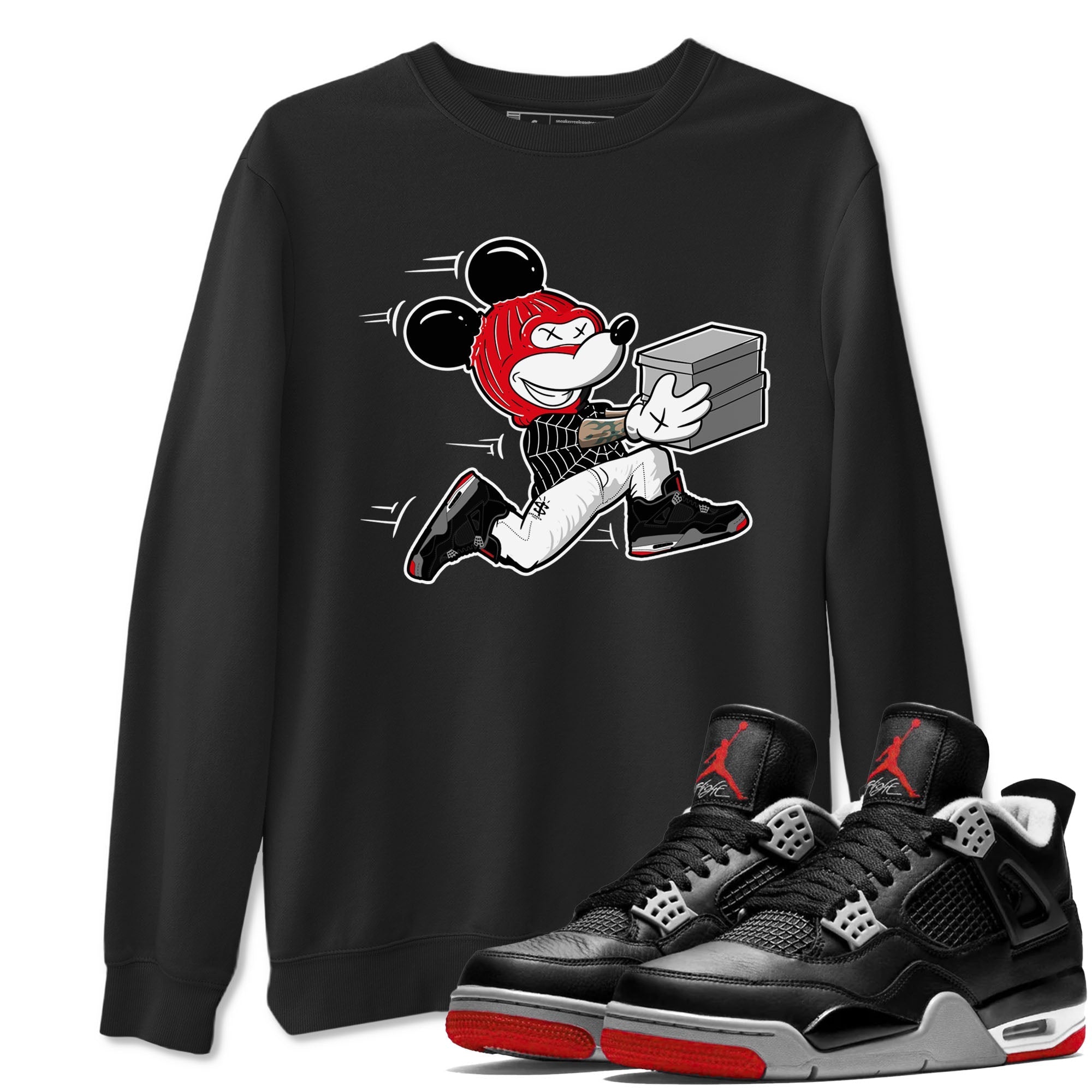 Thief Mouse snkmatch Tees - Air Jordan 4 Bred Reimagined