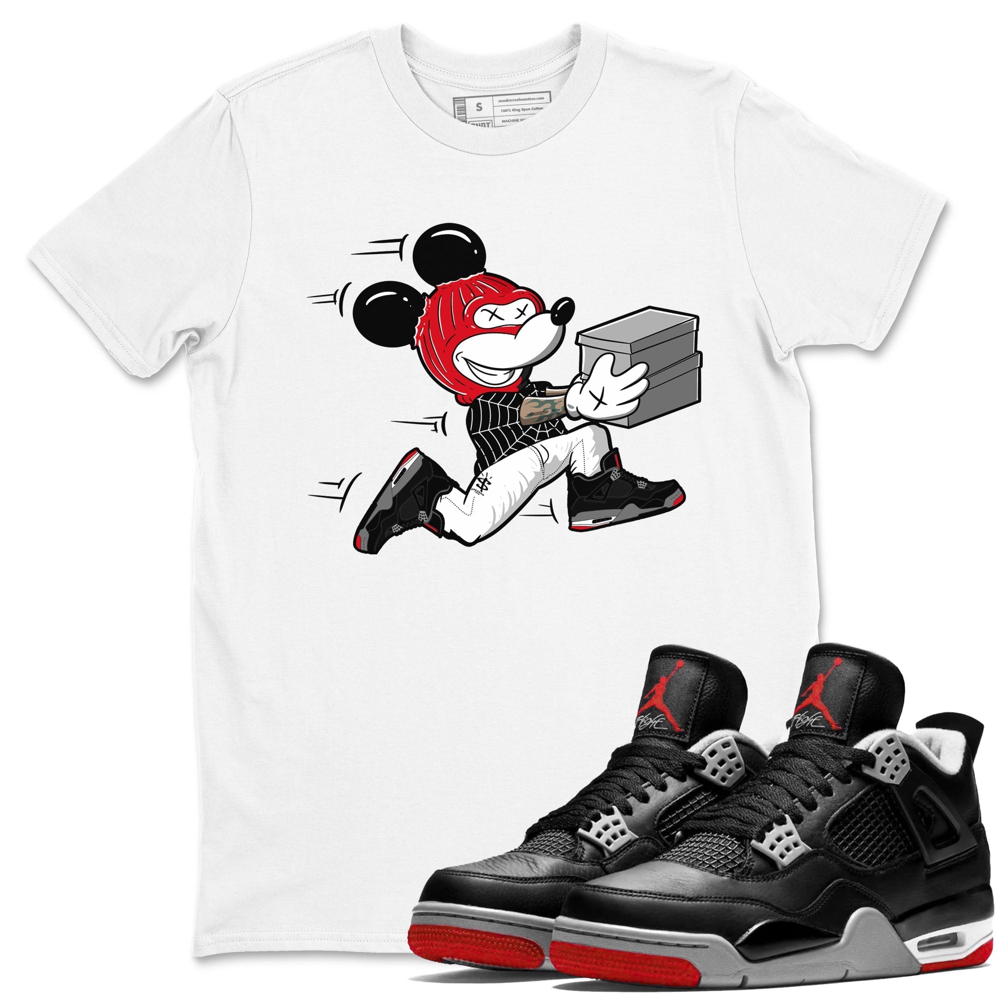 Thief Mouse snkmatch Tees - Air Jordan 4 Bred Reimagined