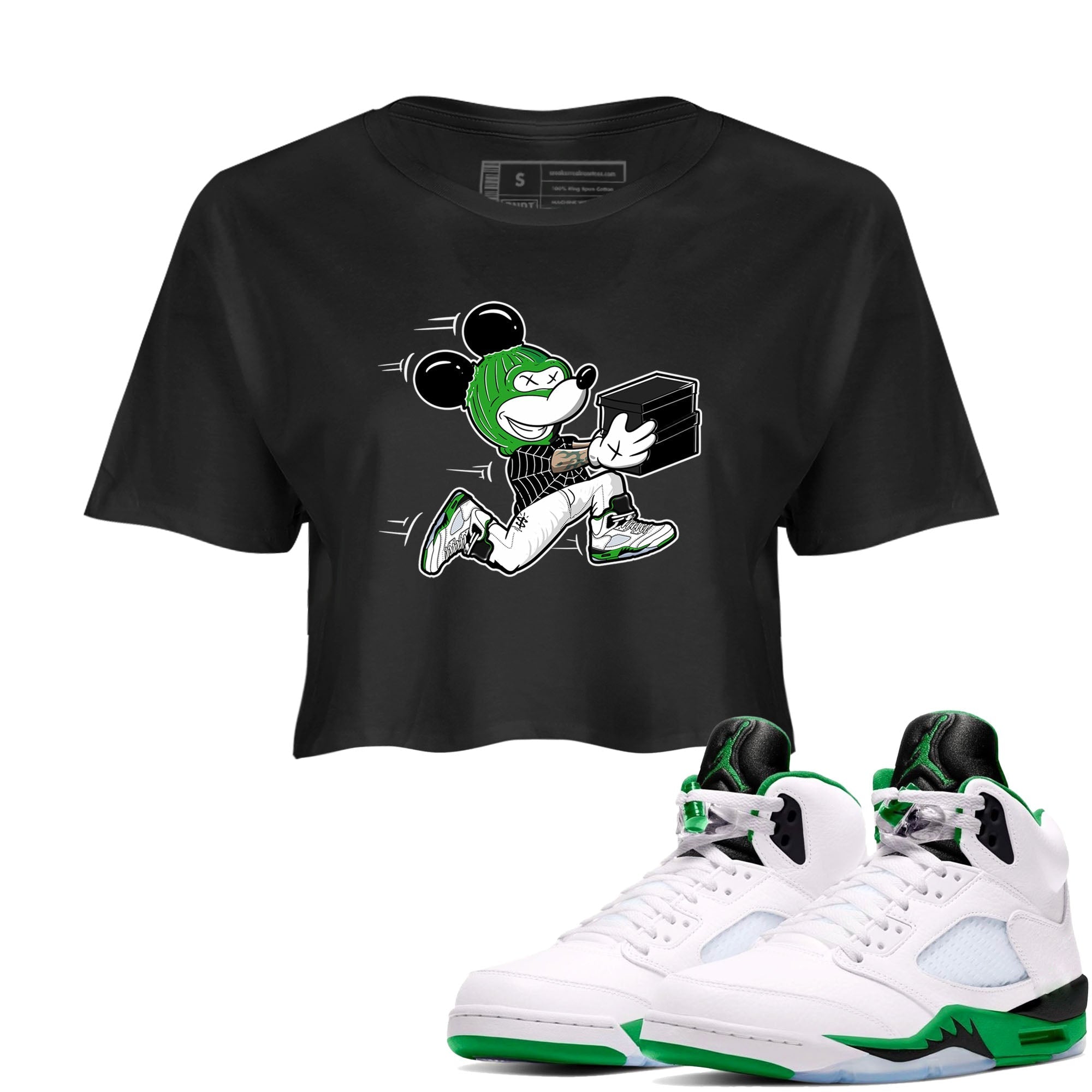 Thief Mouse snkmatch Women's Top - Air Jordan 5 Lucky Green