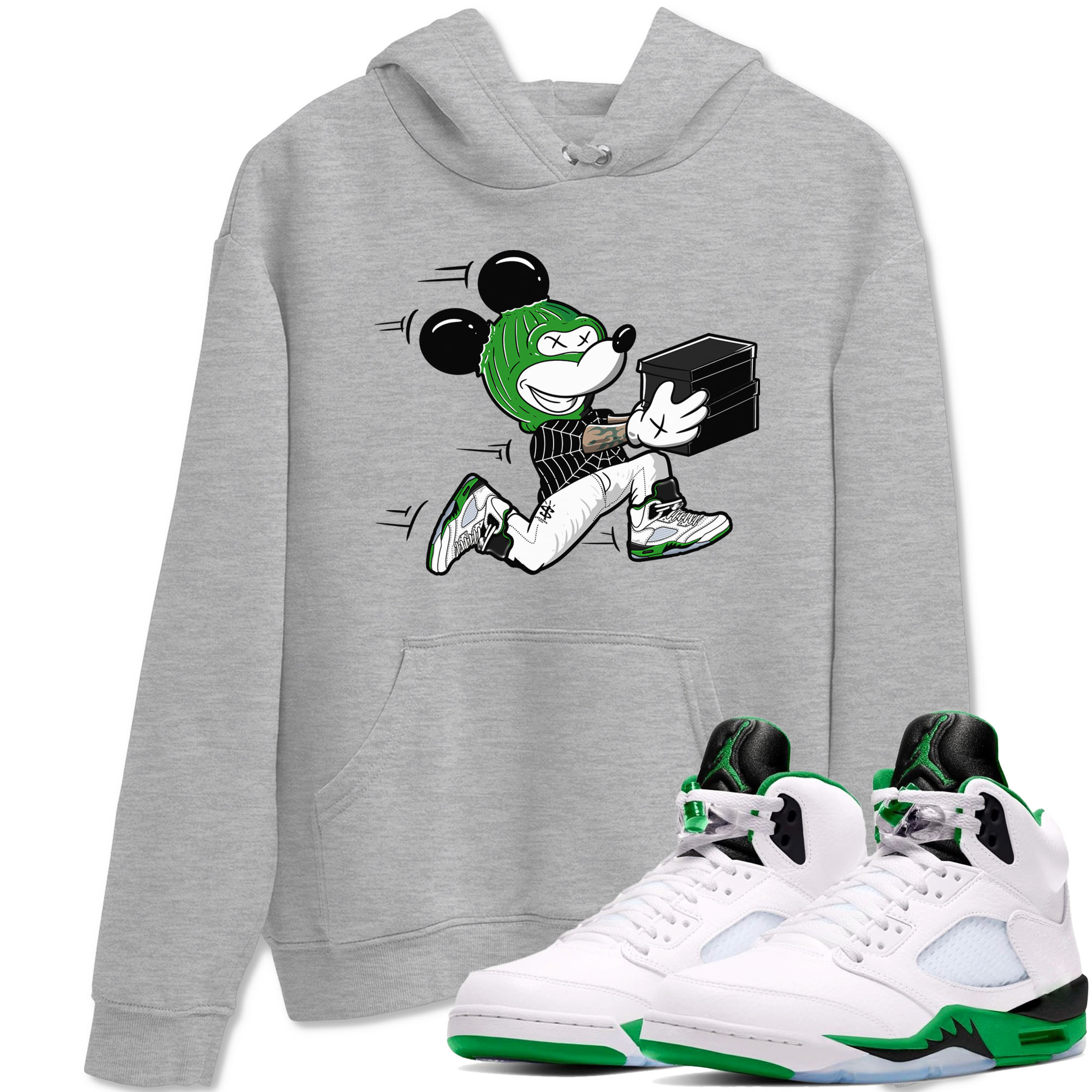 Thief Mouse snkmatch Tees - Air Jordan 5 Lucky Green