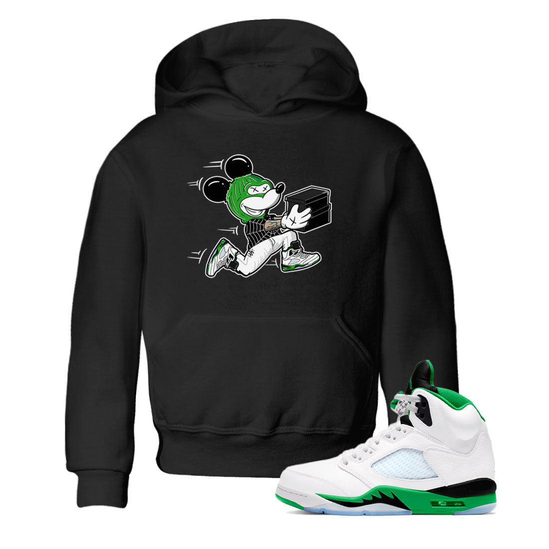 Thief Mouse snkmatch Tees Kids - Air Jordan 5 Lucky Green