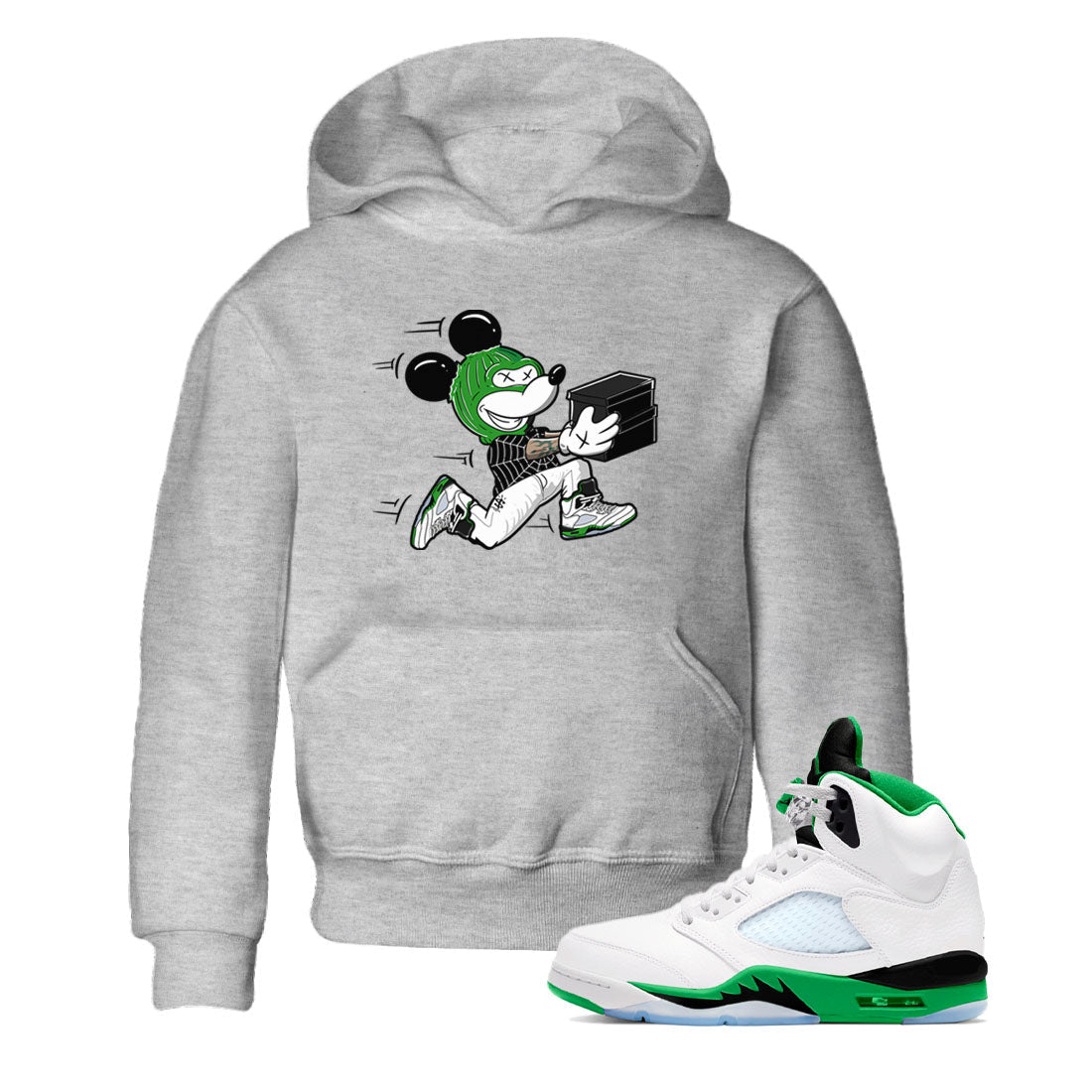 Thief Mouse snkmatch Tees Kids - Air Jordan 5 Lucky Green