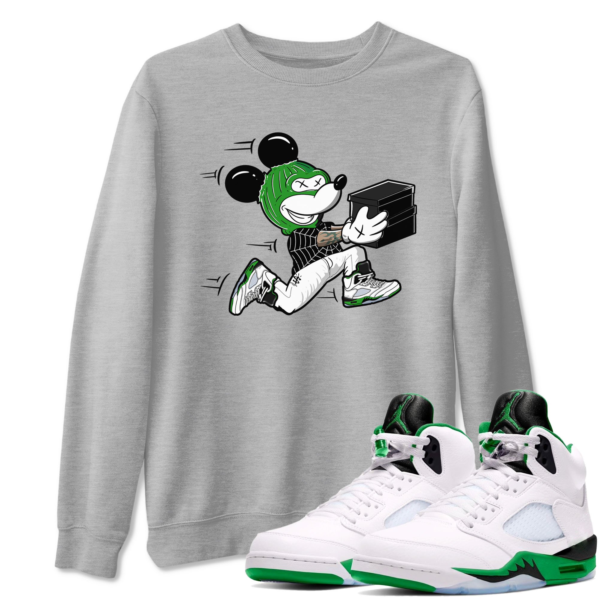 Thief Mouse snkmatch Tees - Air Jordan 5 Lucky Green