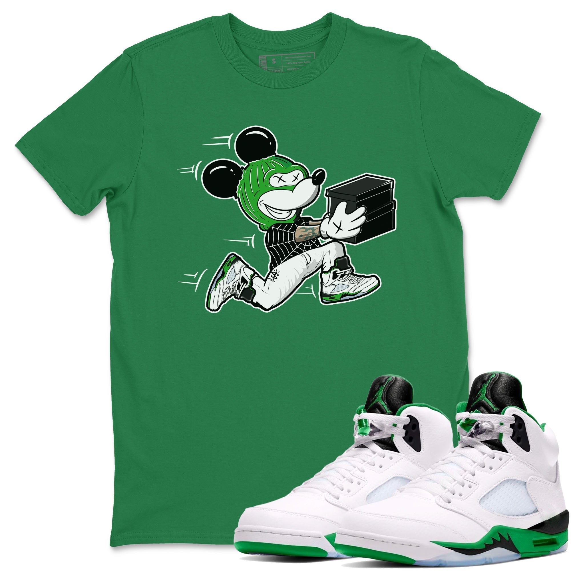 Thief Mouse snkmatch Tees - Air Jordan 5 Lucky Green