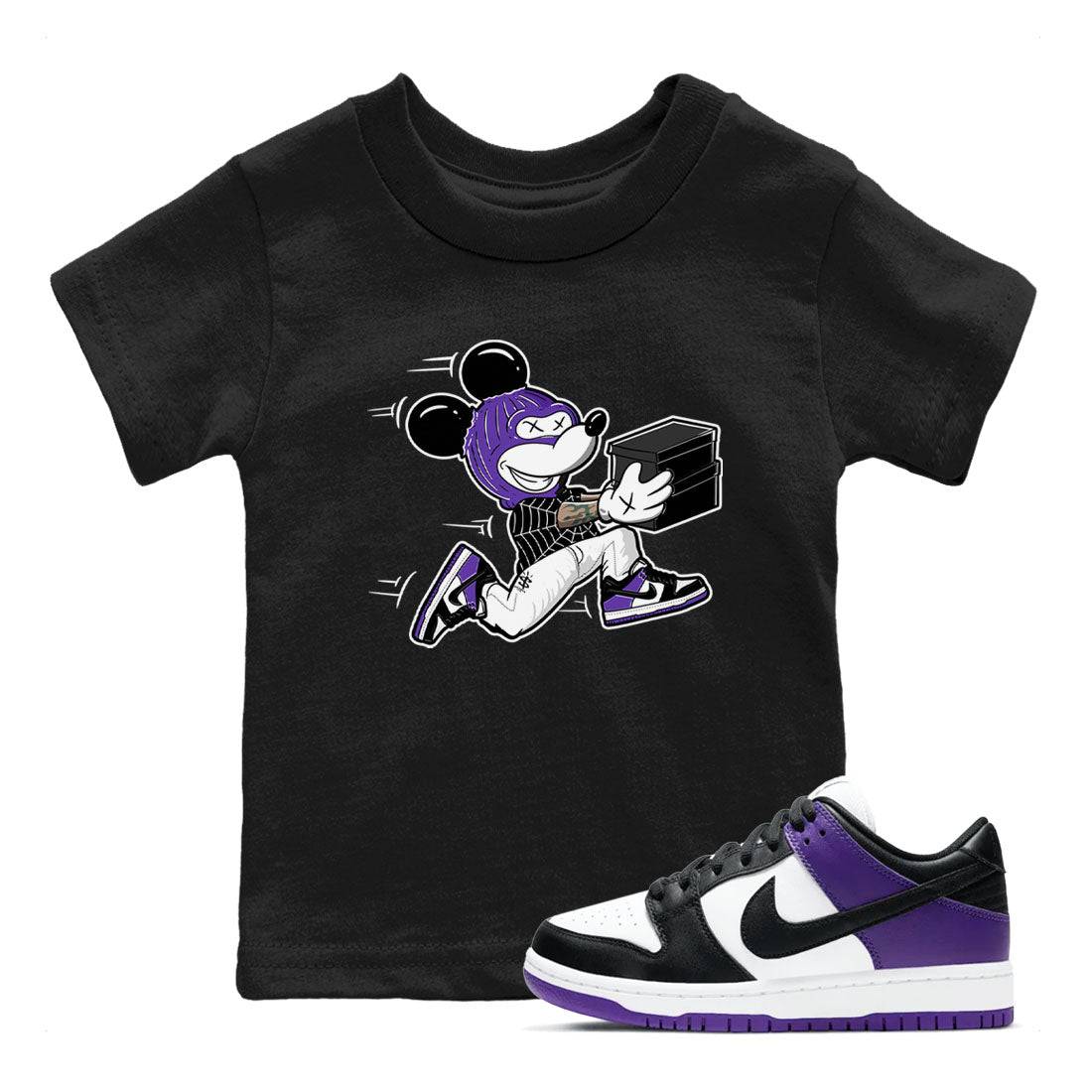 Thief Mouse snkmatch Tees Kids - Dunk Low Court Purple