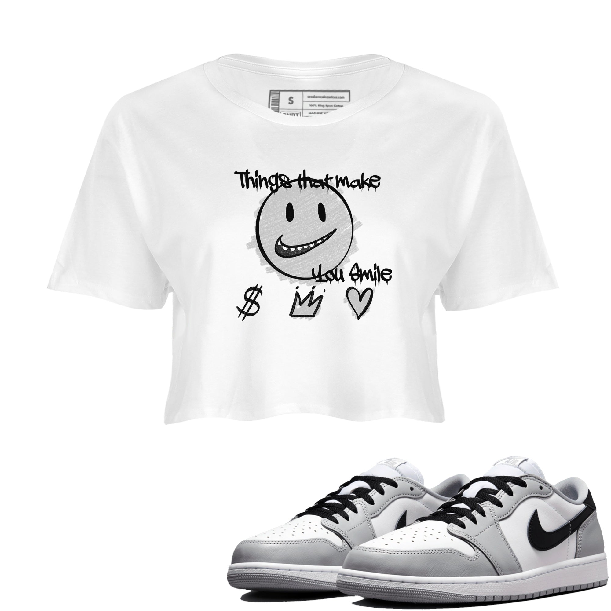 Things That Make You Smile snkmatch Women's Top - Air Jordan 1 Wolf Grey