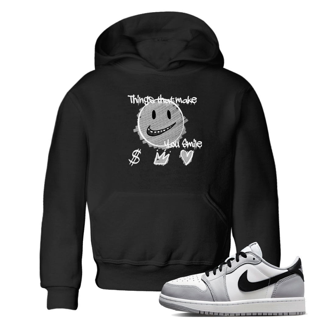 Things That Make You Smile snkmatch Tees Kids - Air Jordan 1 Wolf Grey