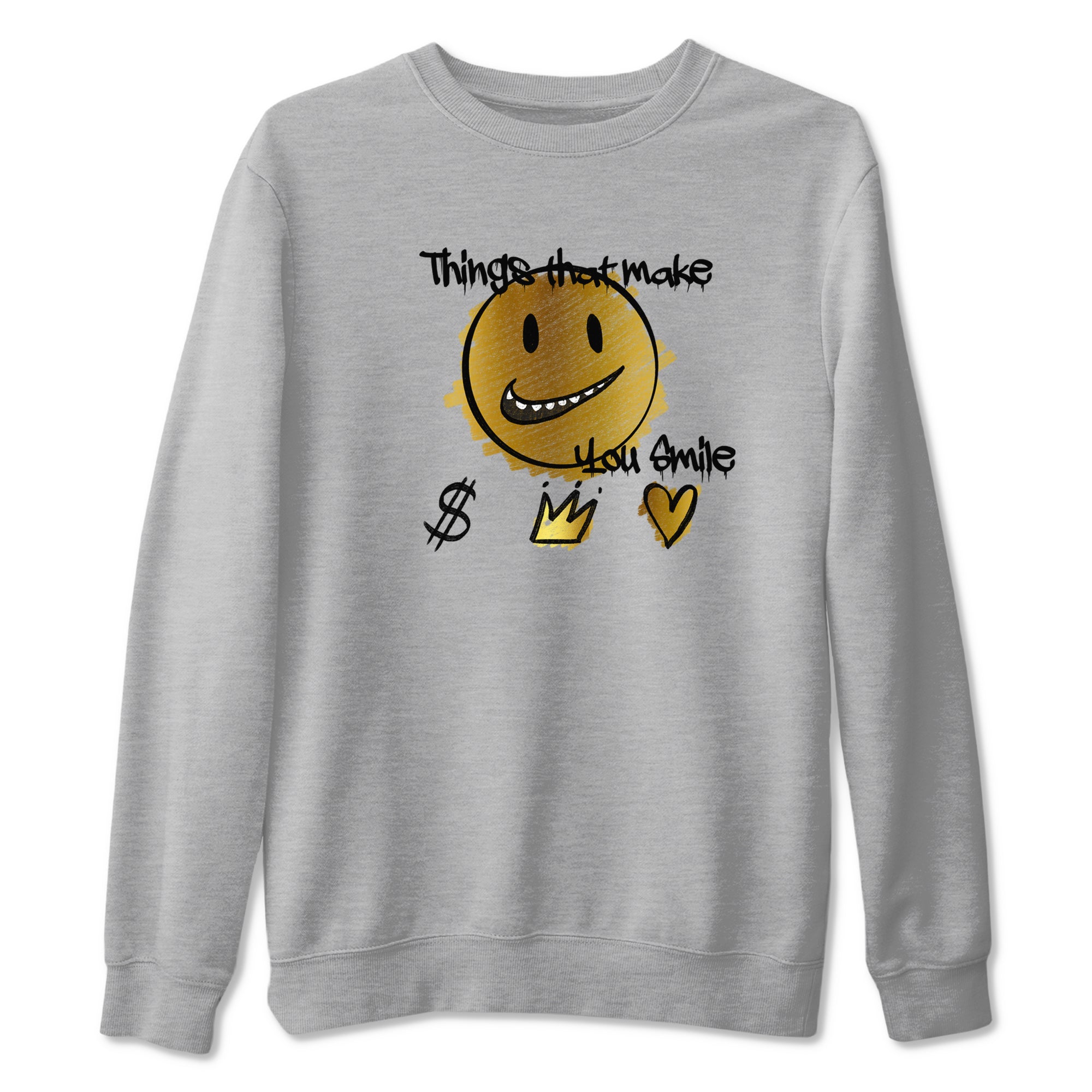 Things That Make You Smile snkmatch Tees - Air Jordan 1 Black Metallic Gold