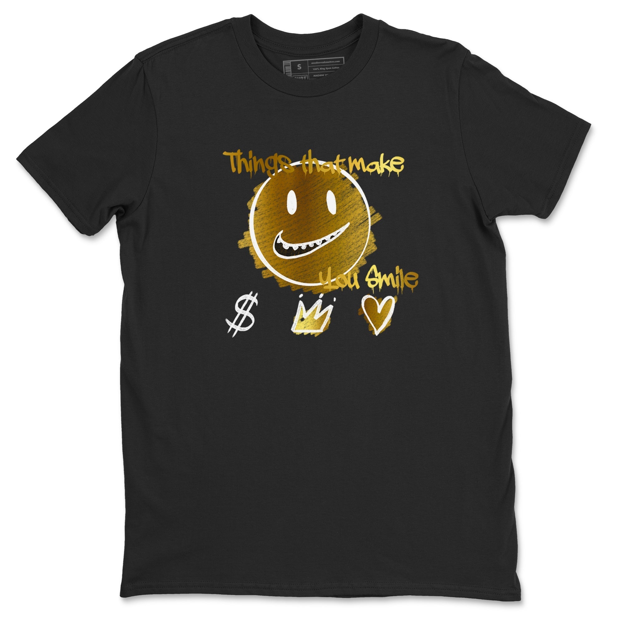 Things That Make You Smile snkmatch Tees - Air Jordan 1 Black Metallic Gold