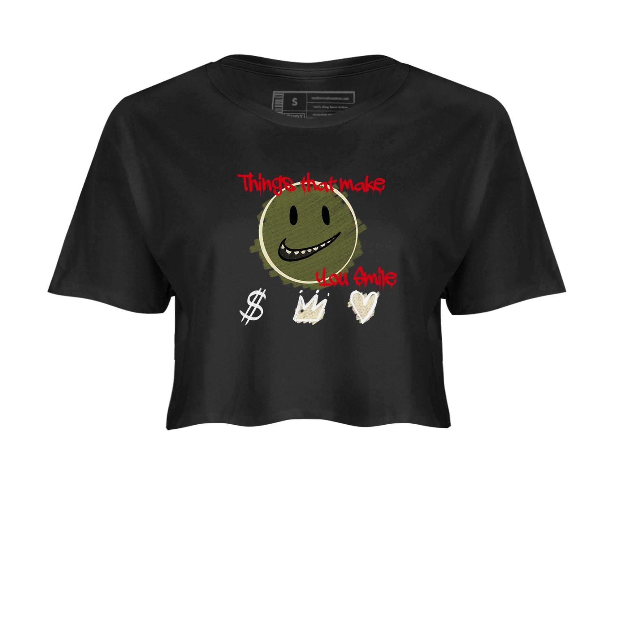 Things That Make You Smile snkmatch Women's Top - Air Jordan 1 Travis Scott Medium Olive