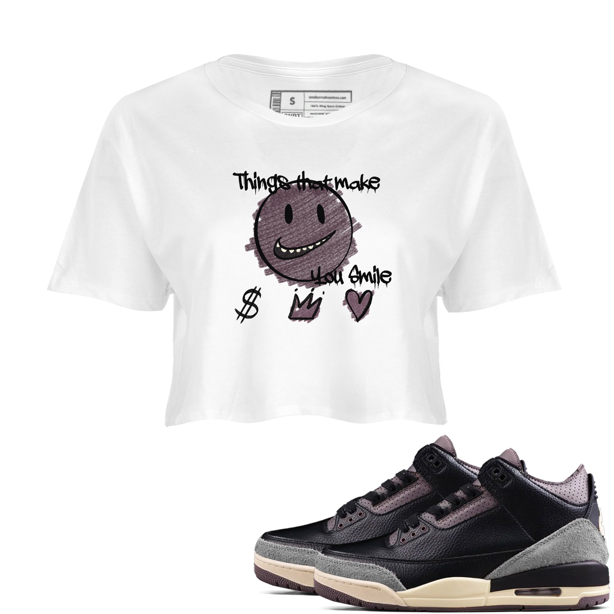 Things That Make You Smile snkmatch Women's Top - Air Jordan 3 A Ma Maniere x Black