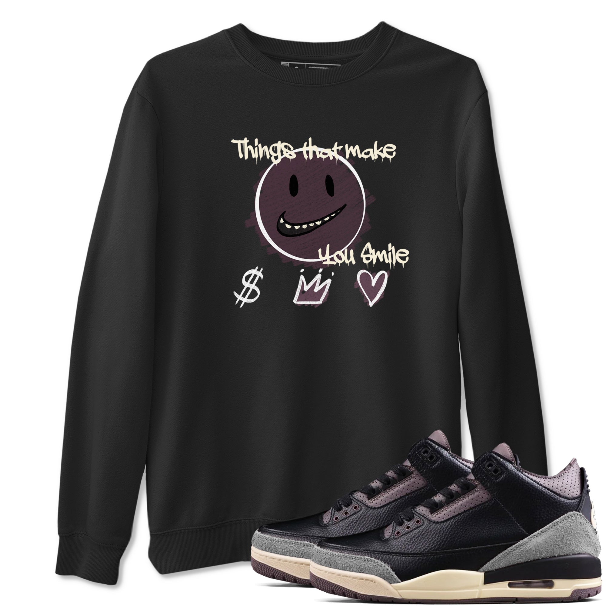 Things That Make You Smile snkmatch Tees - Air Jordan 3 A Ma Maniere x Black