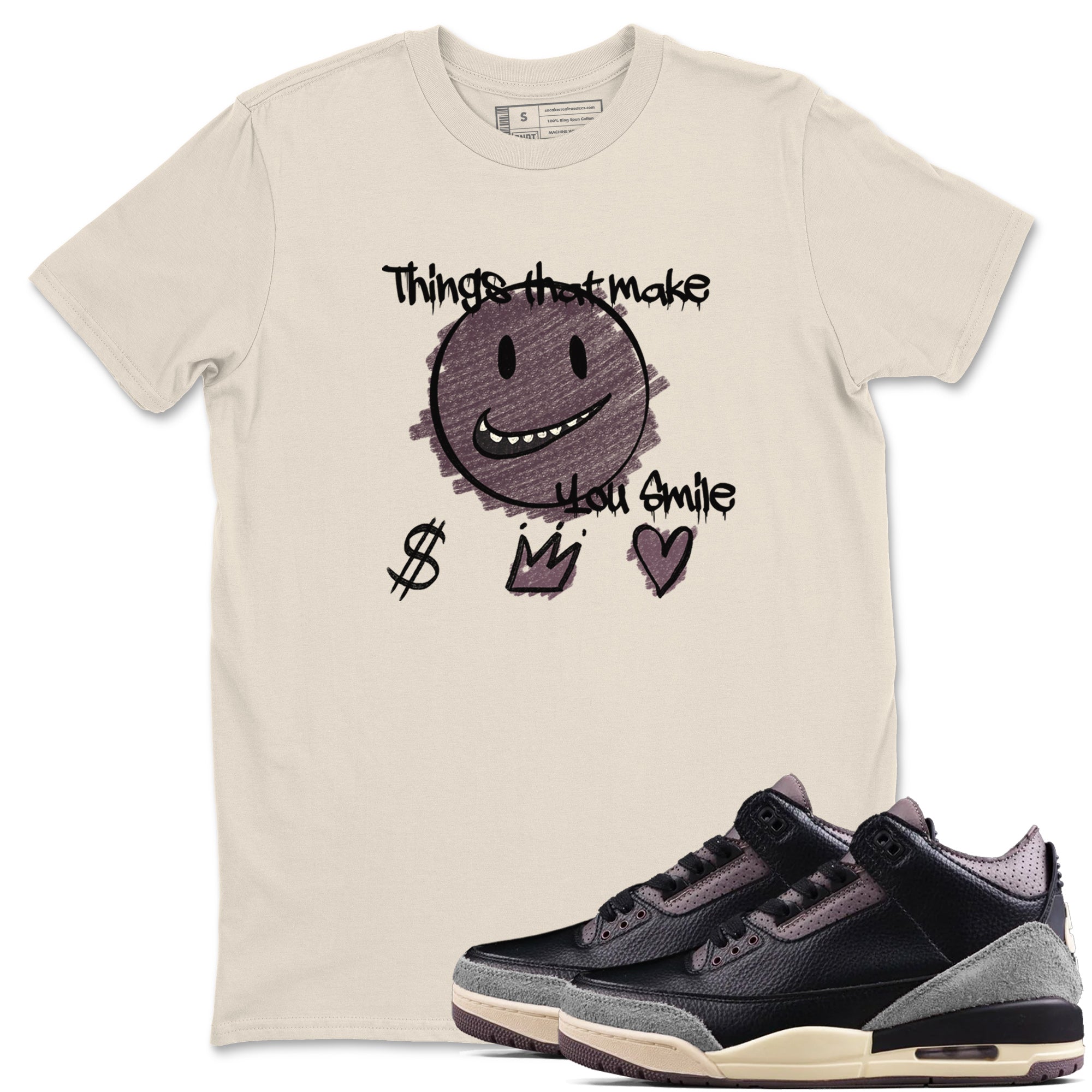 Things That Make You Smile snkmatch Tees - Air Jordan 3 A Ma Maniere x Black
