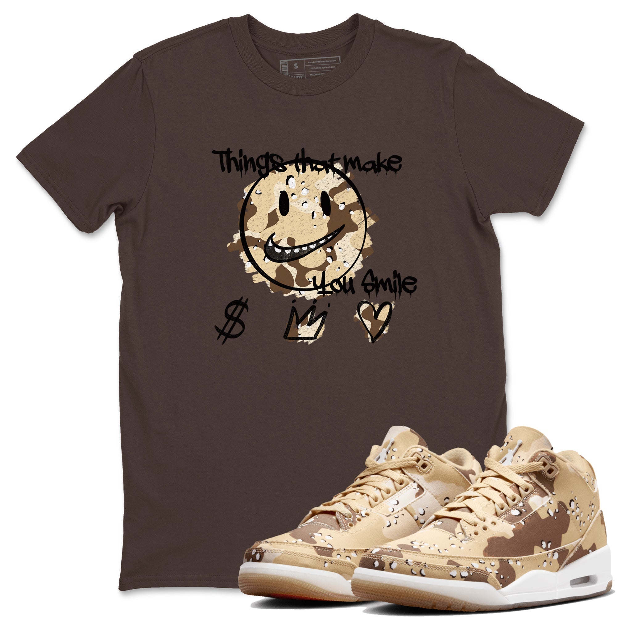 Things That Make You Smile snkmatch Tees - Air Jordan 3 Desert Camo