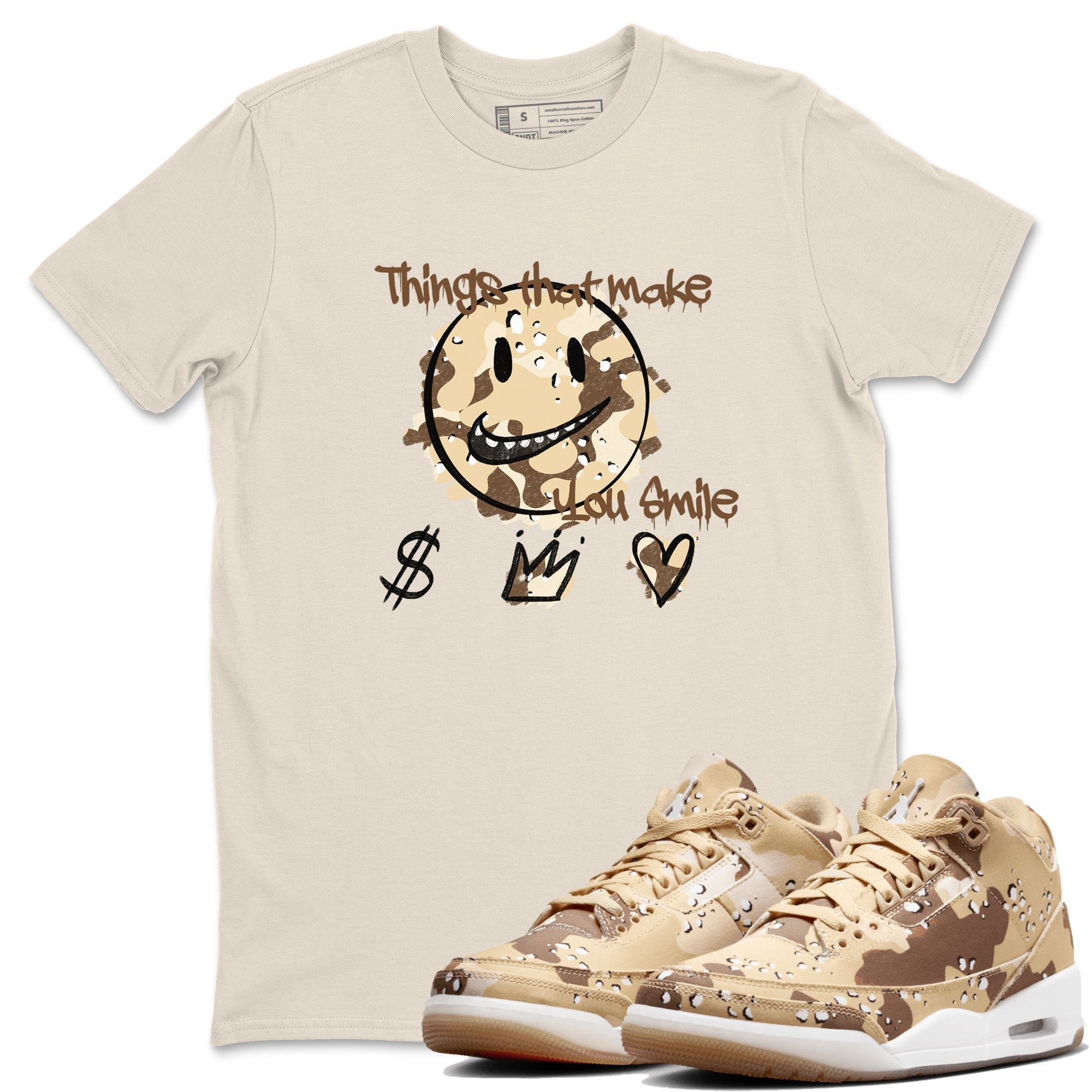 Things That Make You Smile snkmatch Tees - Air Jordan 3 Desert Camo