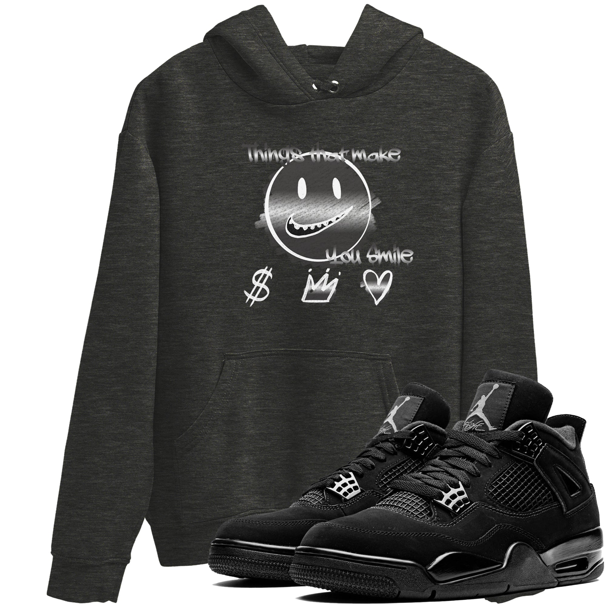 Things That Make You Smile snkmatch Tees - Air Jordan 4 Black Cat