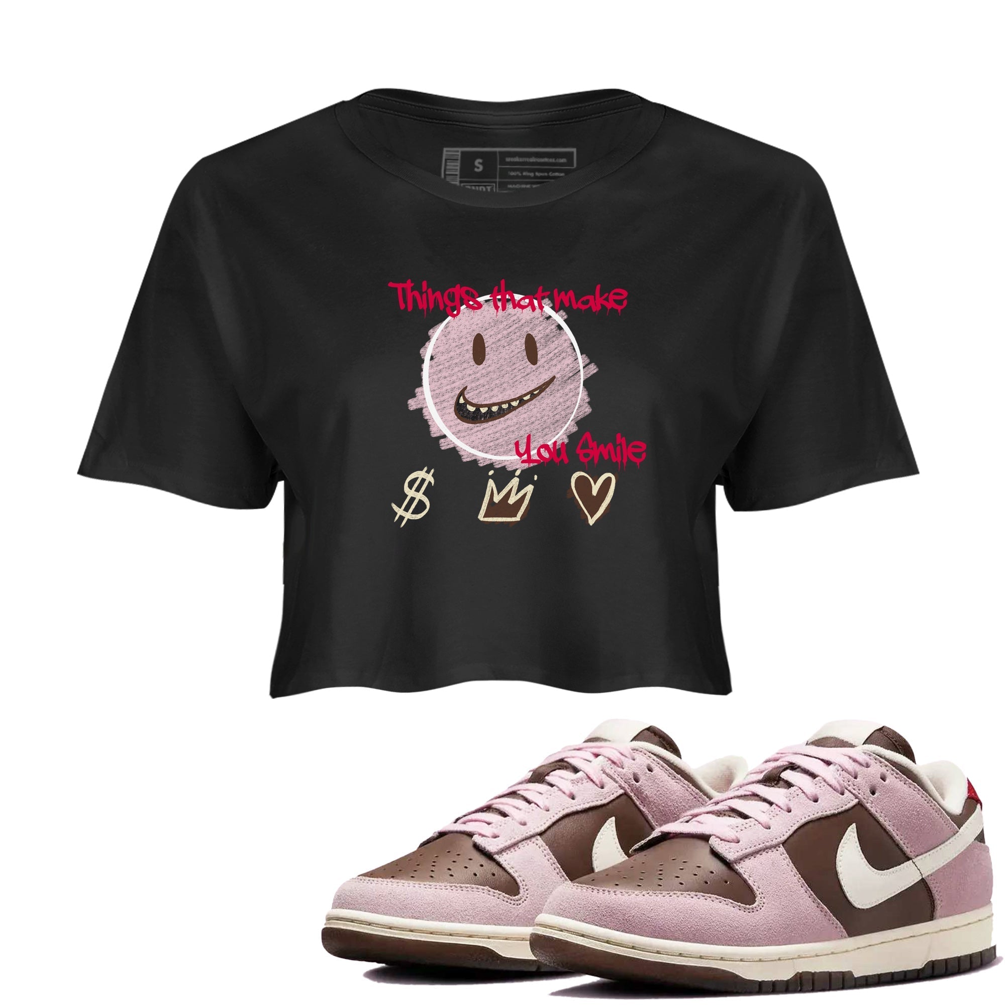 Things That Make You Smile snkmatch Women's Top - Dunk Cacao Wow And Pink Foam